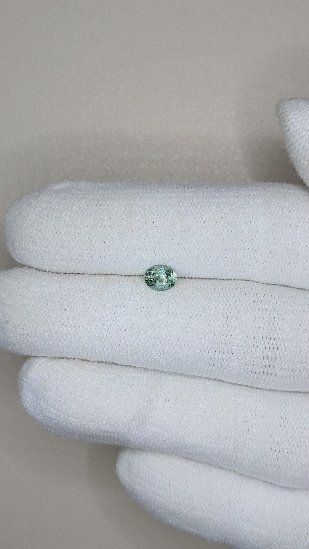 0.45 Ct. Green Sapphire from Montana Size Video