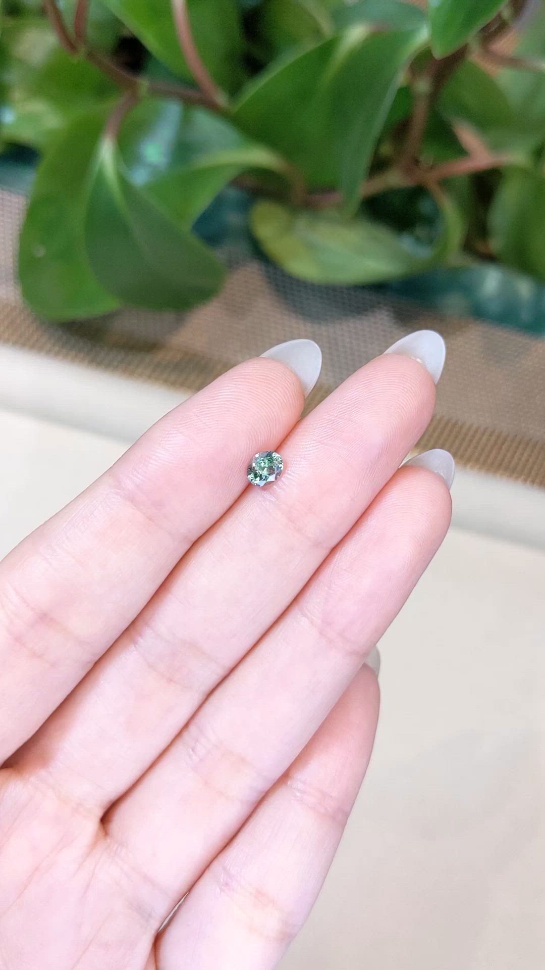 0.45 Ct. Green Sapphire from Montana Size Video