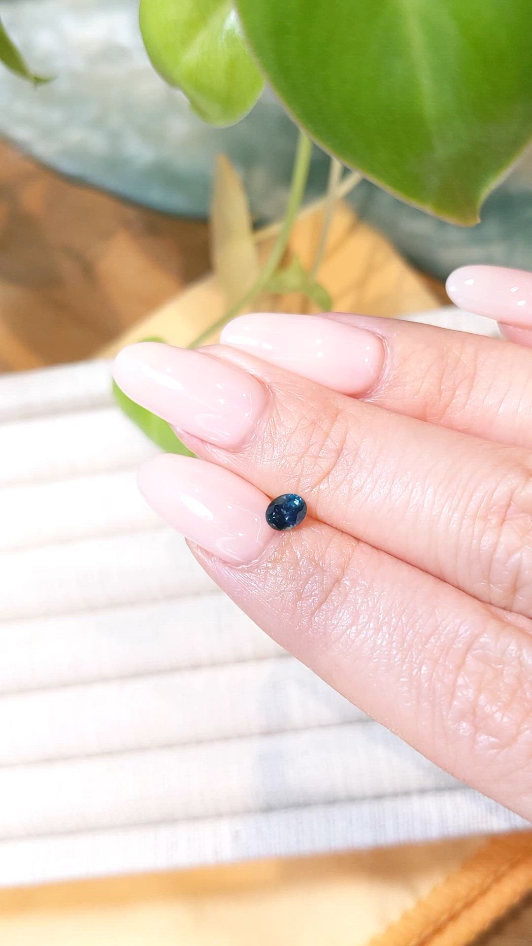 0.45 Ct. Bluish Green Sapphire from Montana Size Video