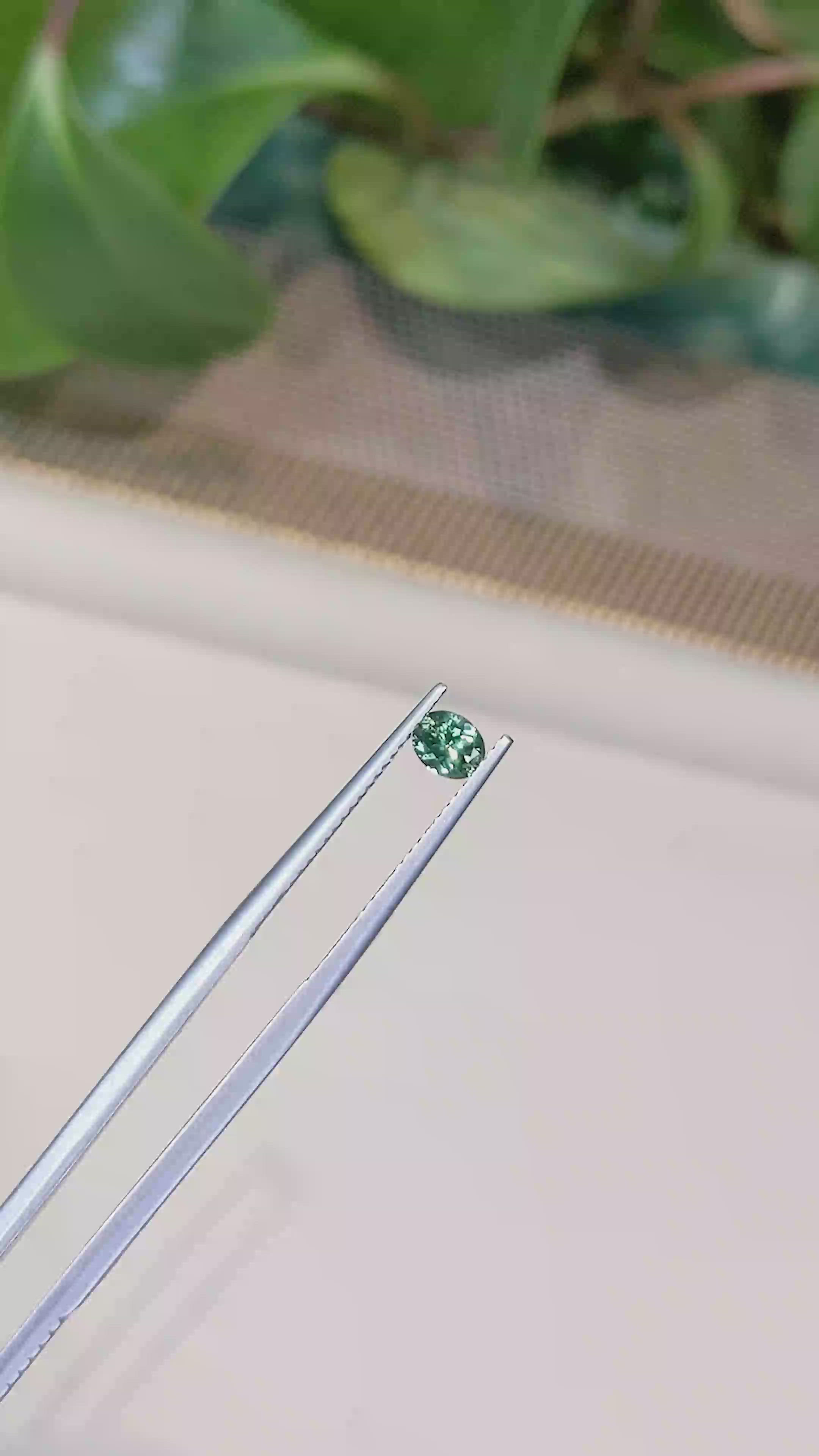 0.45 Ct. Bluish Green Sapphire from Montana Size Video