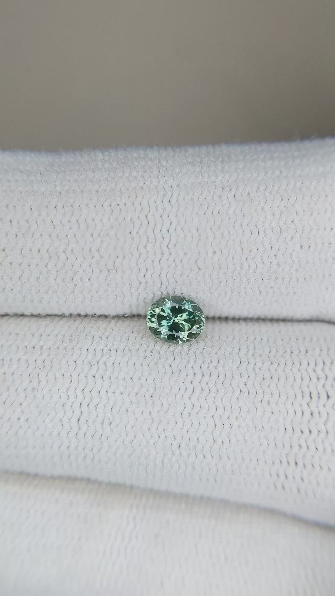 0.45 Ct. Bluish Green Sapphire from Montana Size Video