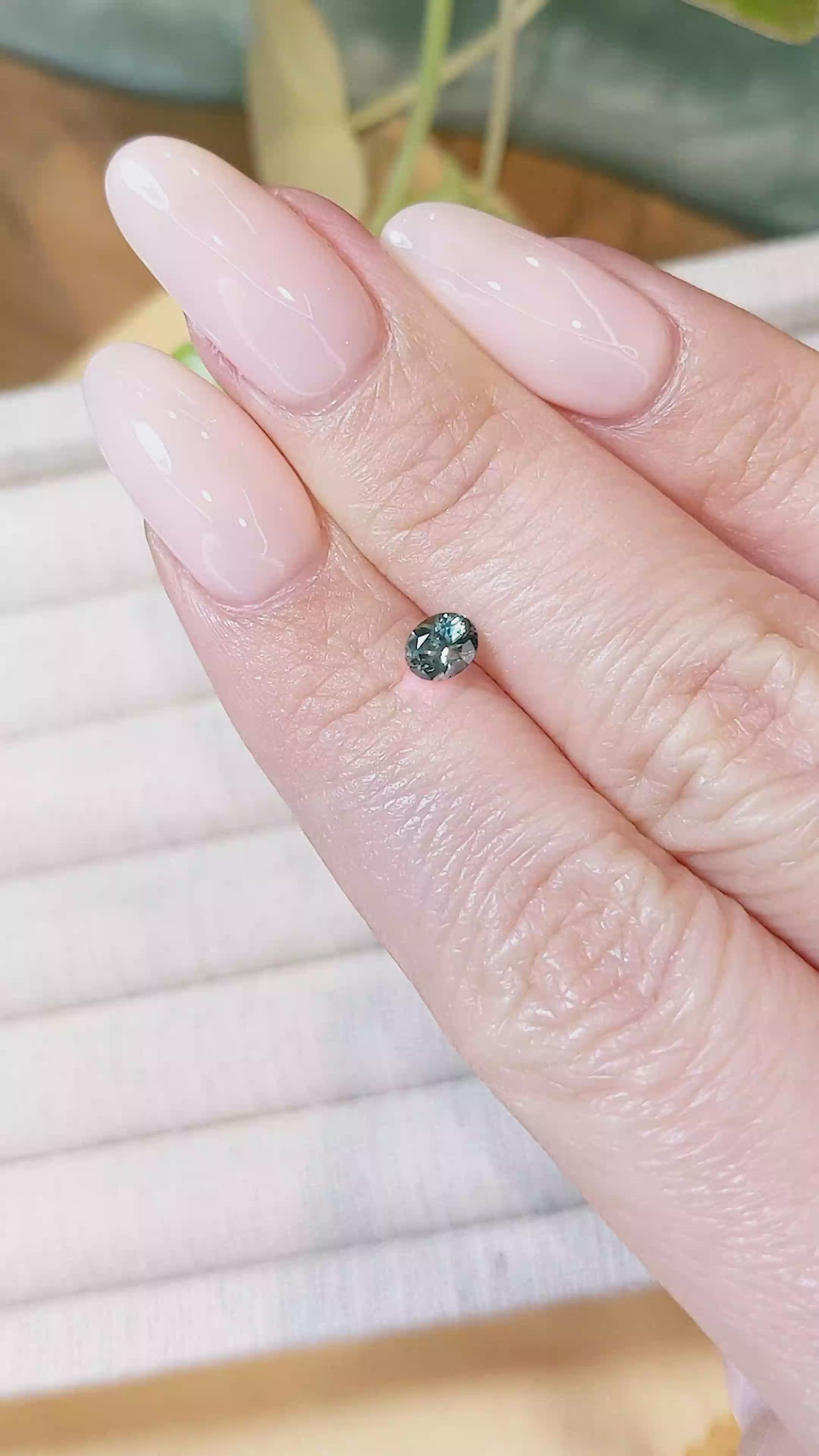 0.45 Ct. Green Sapphire from Montana Size Video