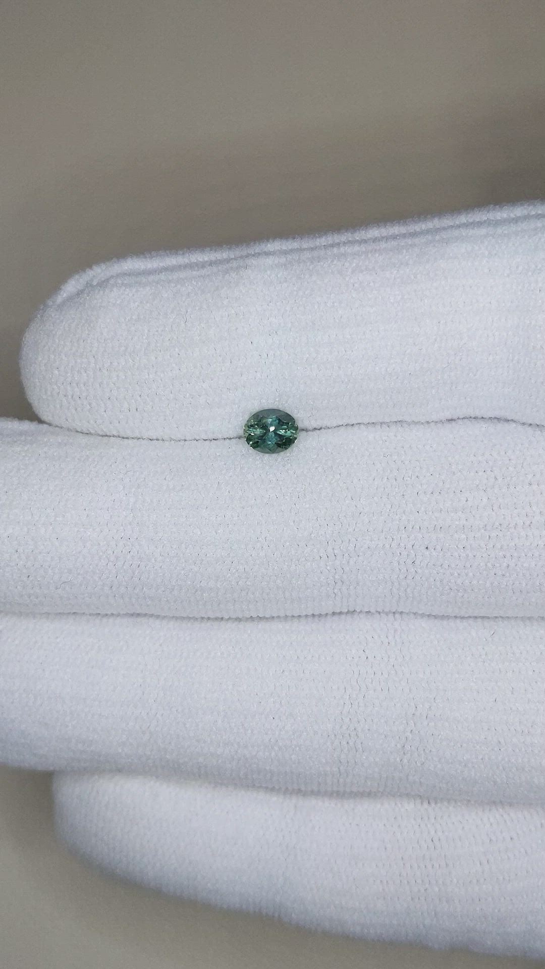 0.45 Ct. Green Sapphire from Montana Size Video