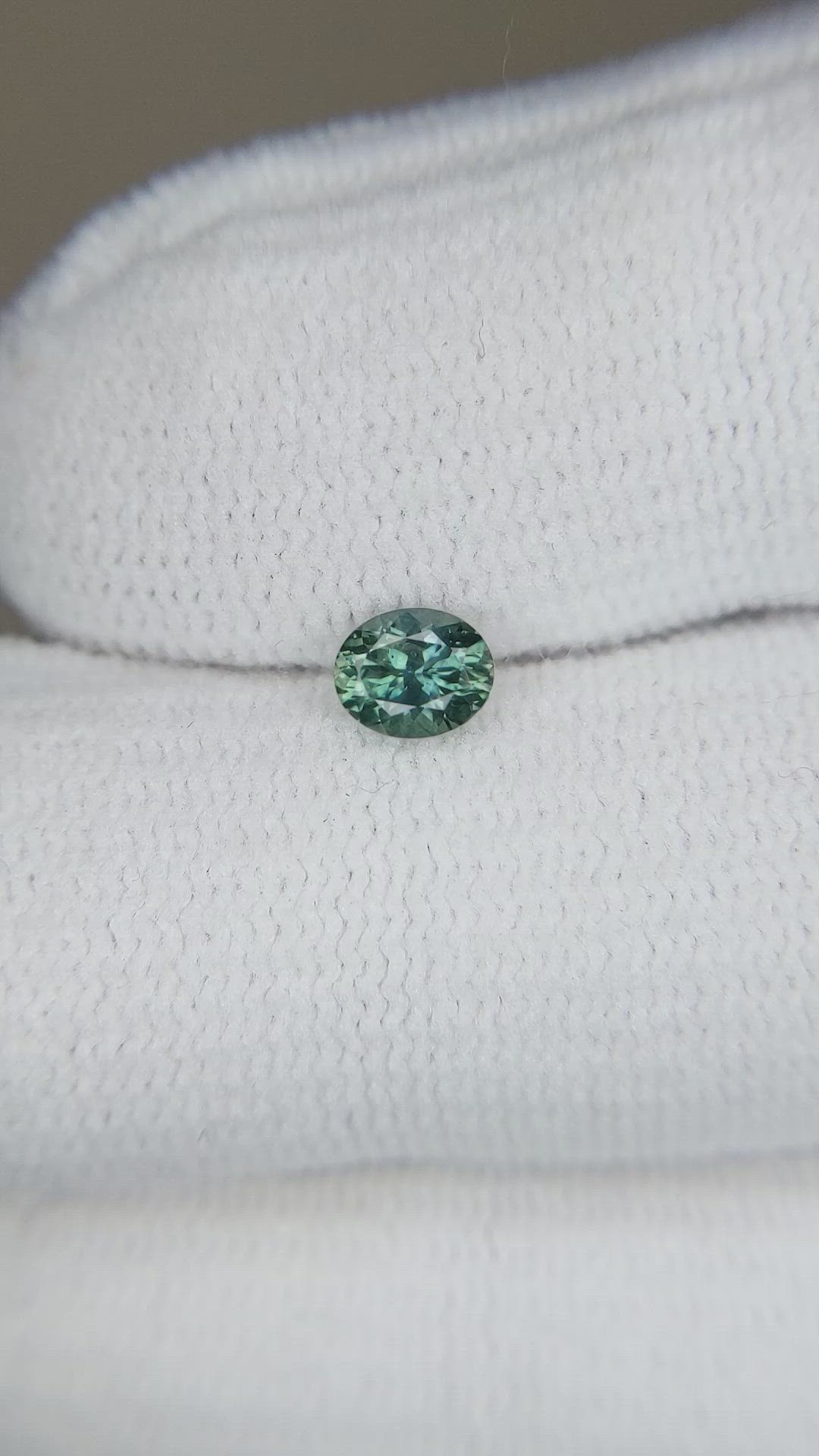0.45 Ct. Green Sapphire from Montana Size Video