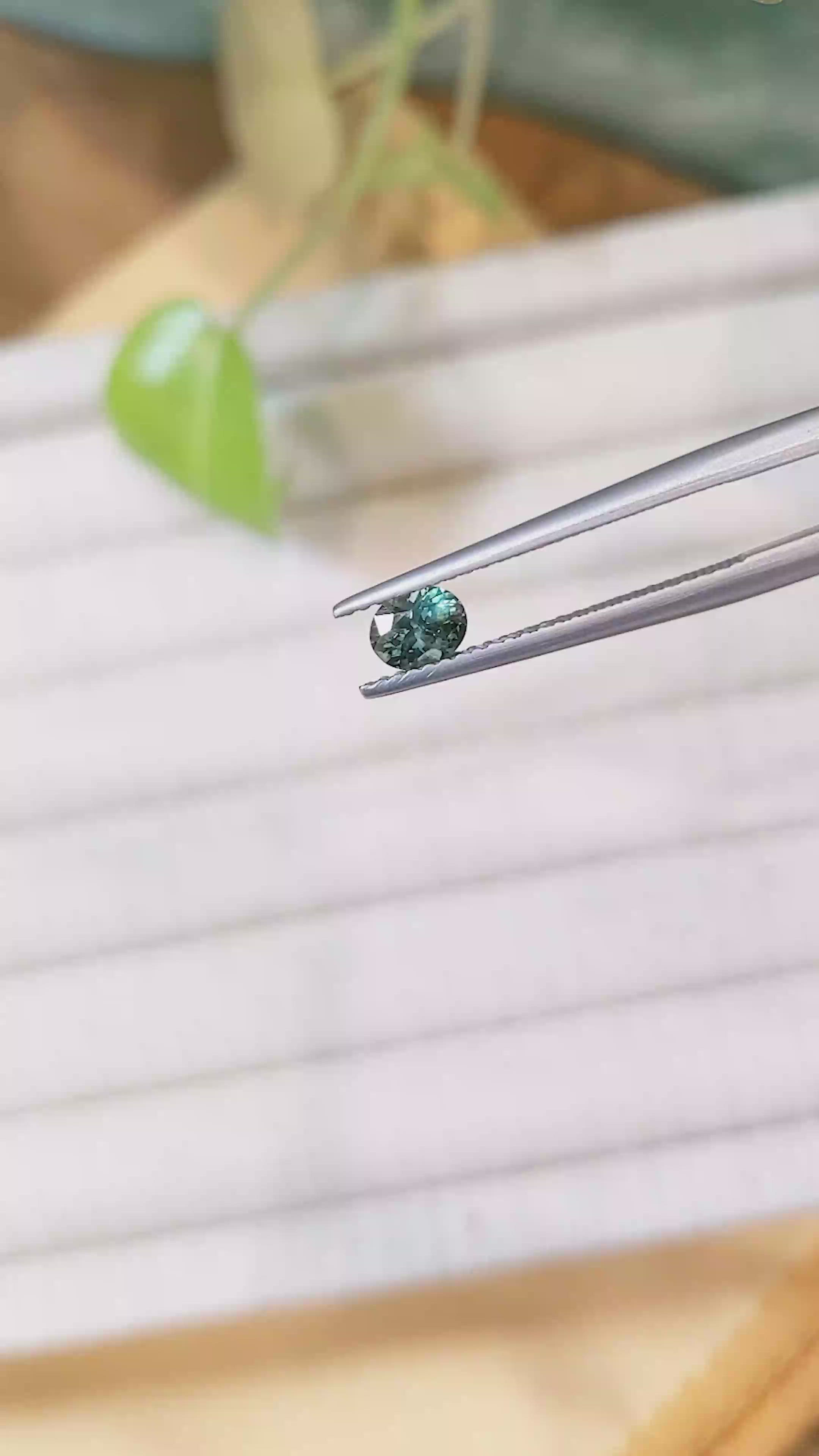 0.45 Ct. Green Sapphire from Montana Size Video