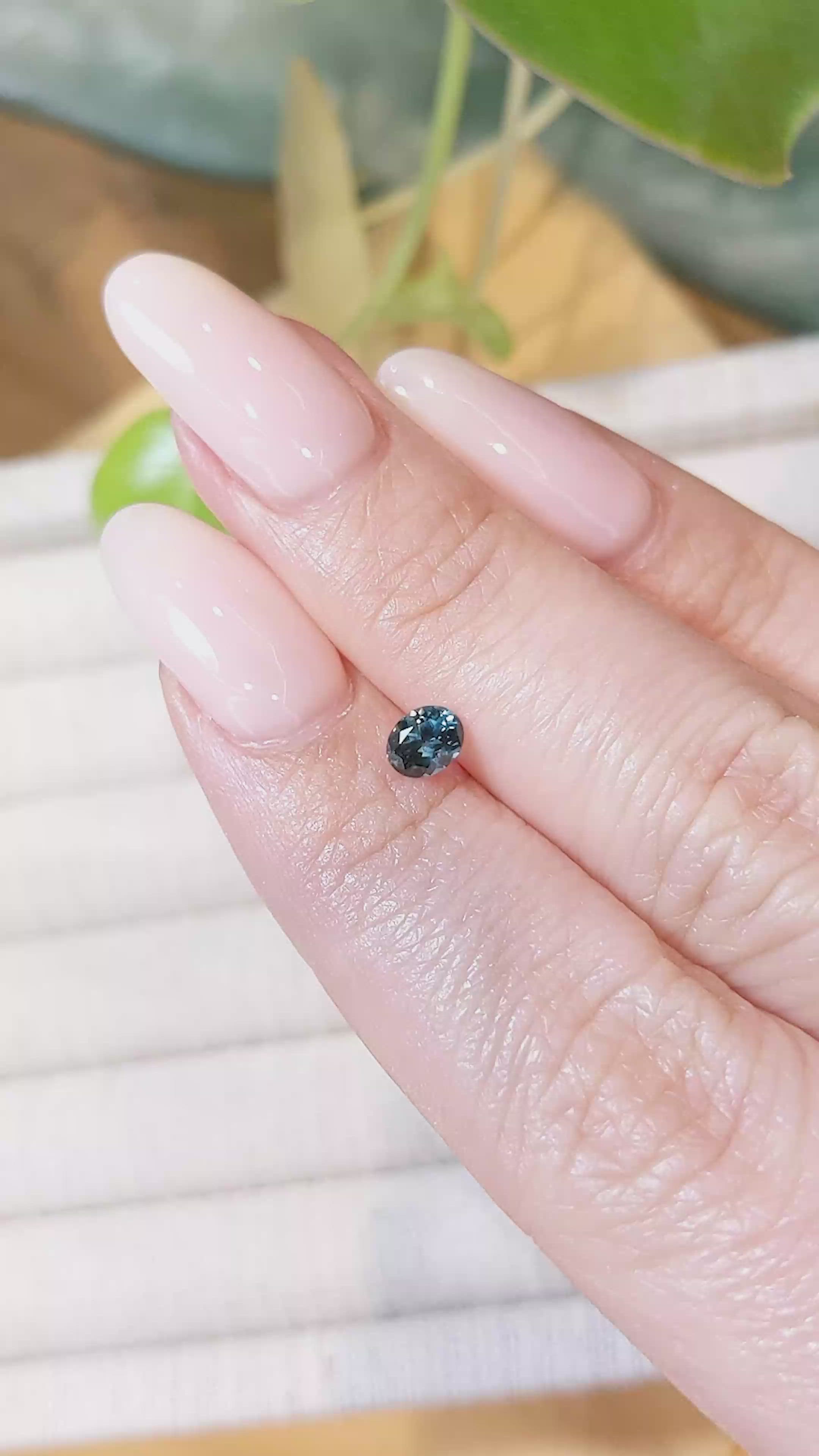 0.45 Ct. Greenish Blue Sapphire from Montana Size Video