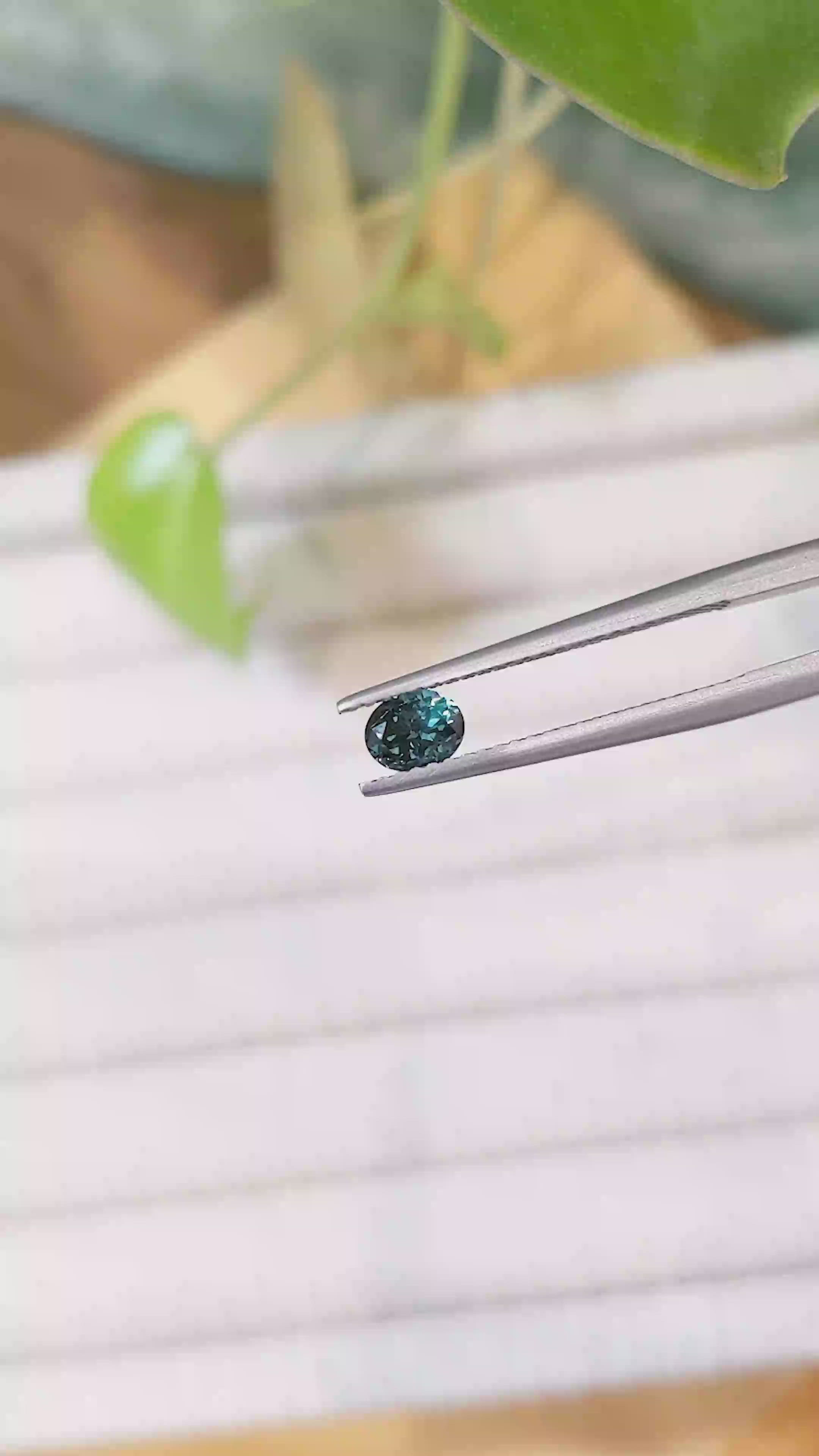 0.45 Ct. Greenish Blue Sapphire from Montana Size Video