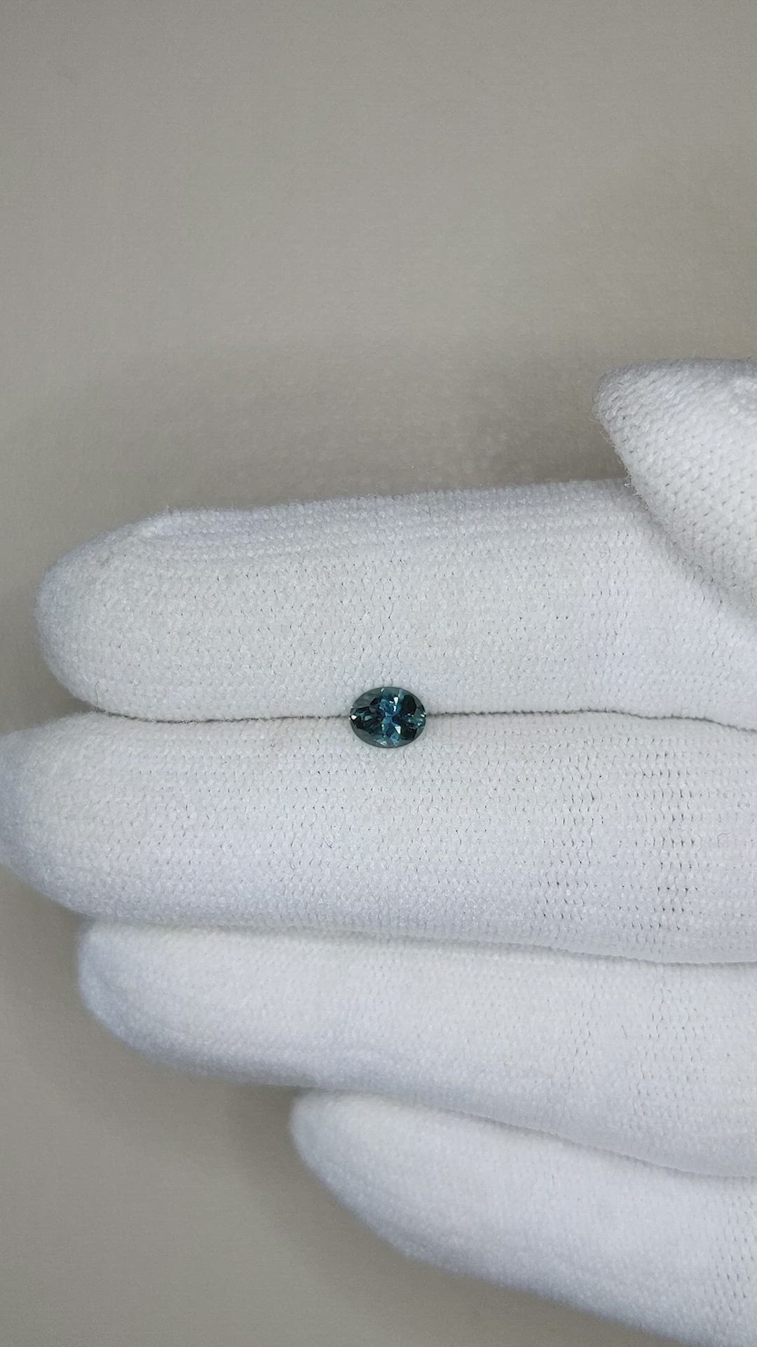 0.45 Ct. Greenish Blue Sapphire from Montana Size Video