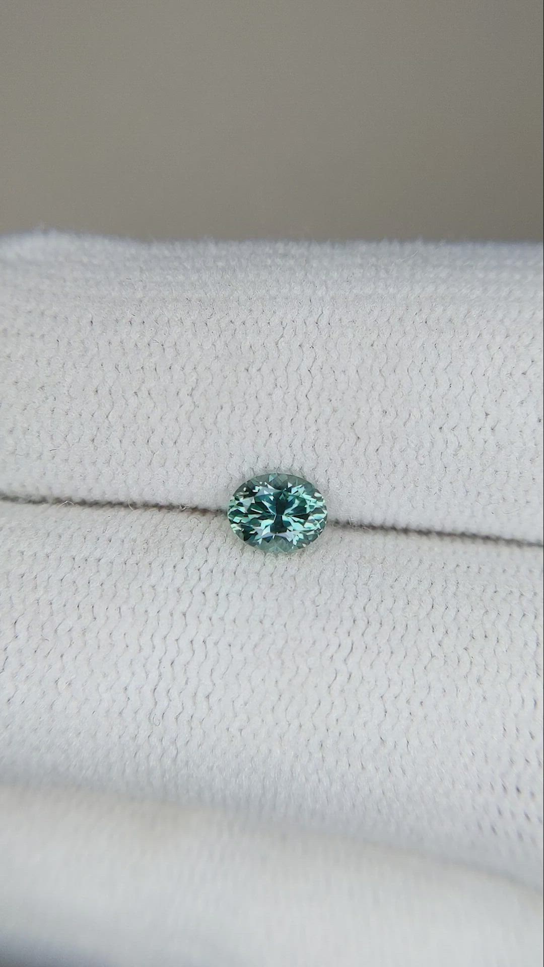 0.45 Ct. Bluish Green Sapphire from Montana Size Video