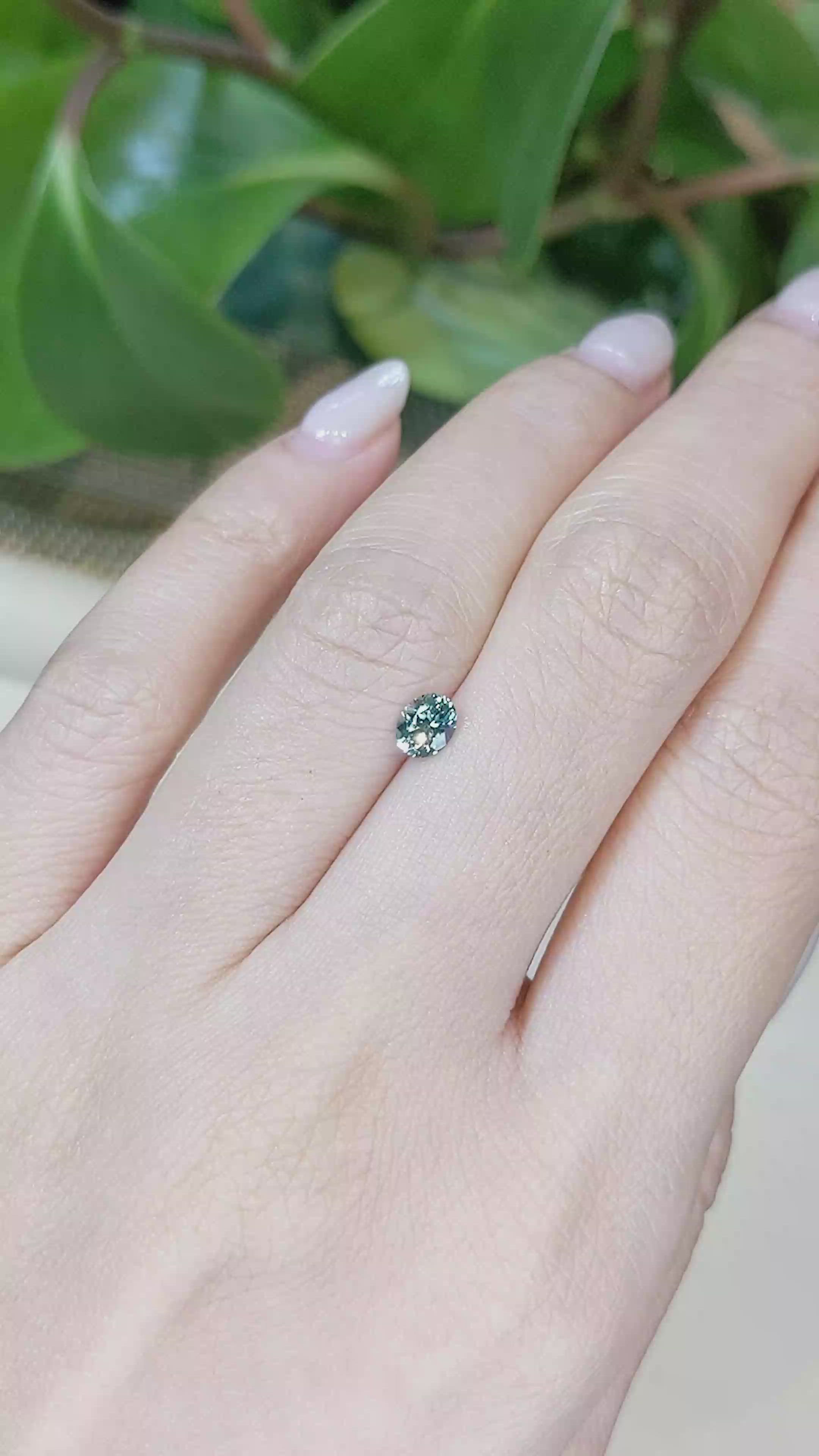 0.45 Ct. Bluish Grey Sapphire from Montana Size Video