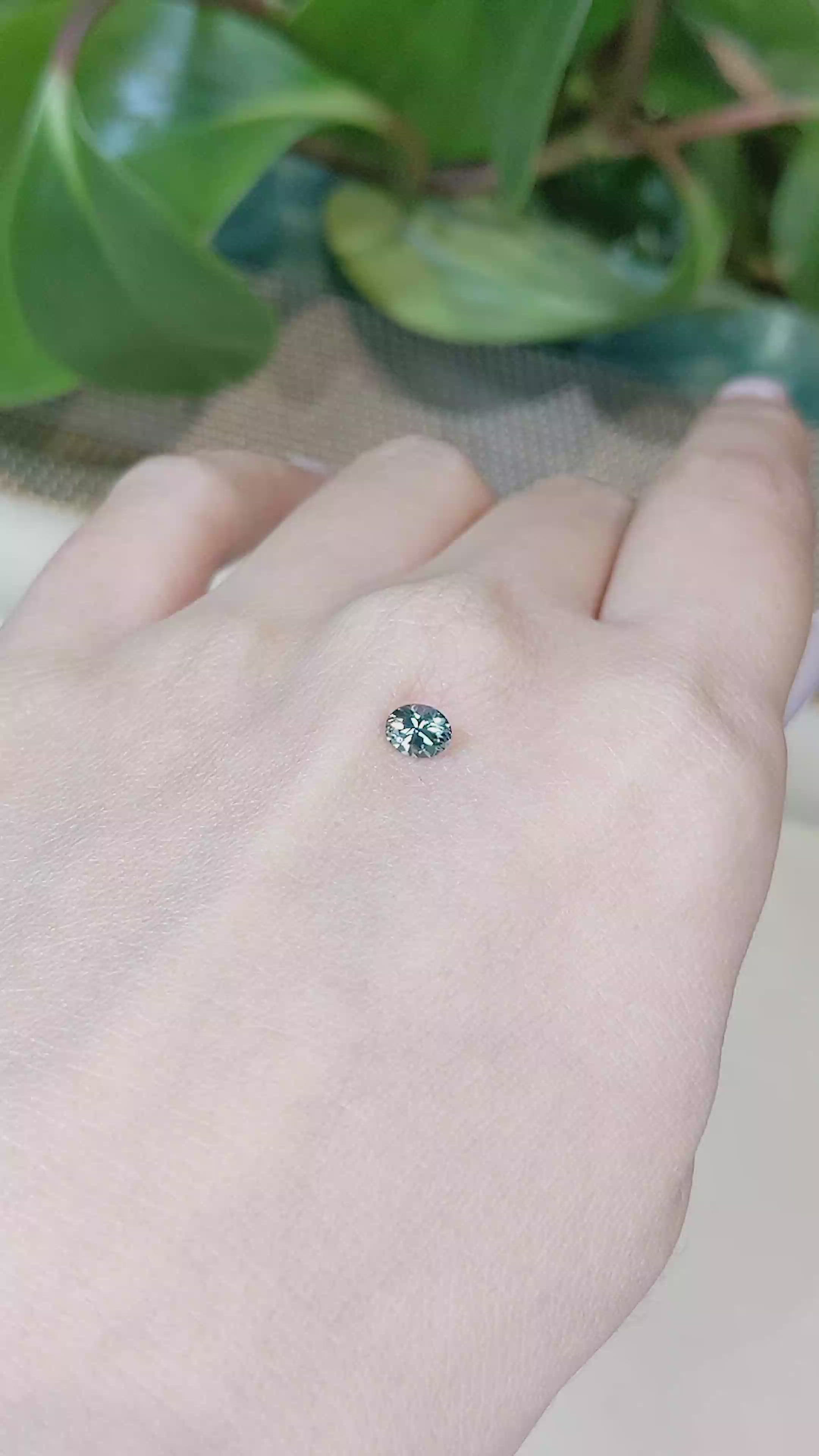 0.45 Ct. Bluish Grey Sapphire from Montana Size Video