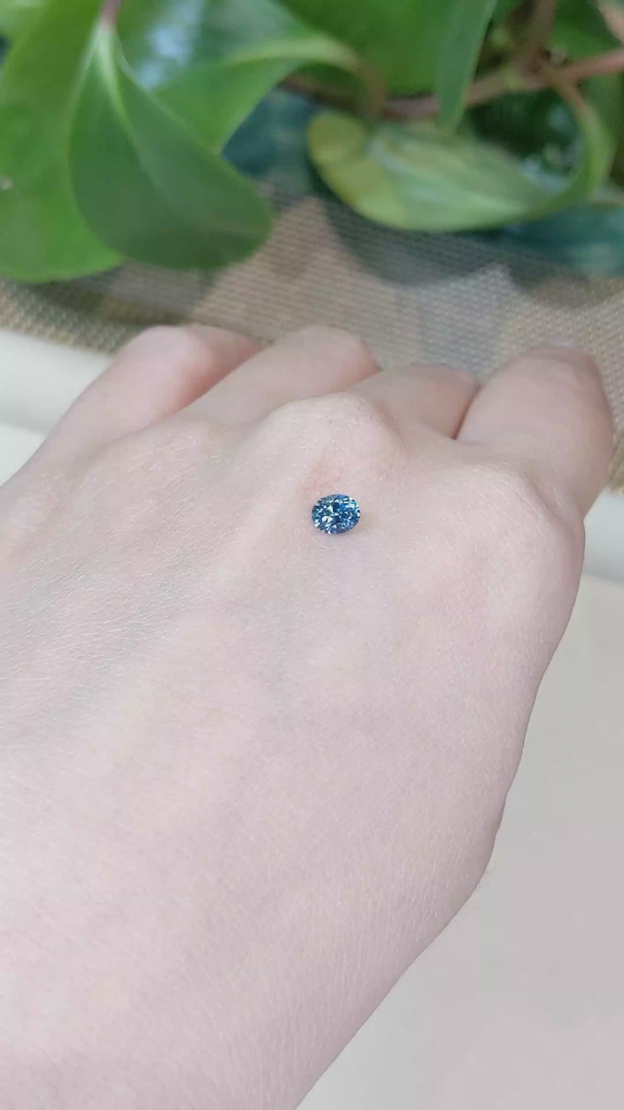 0.46 Ct. Blue Sapphire from Montana Size Video