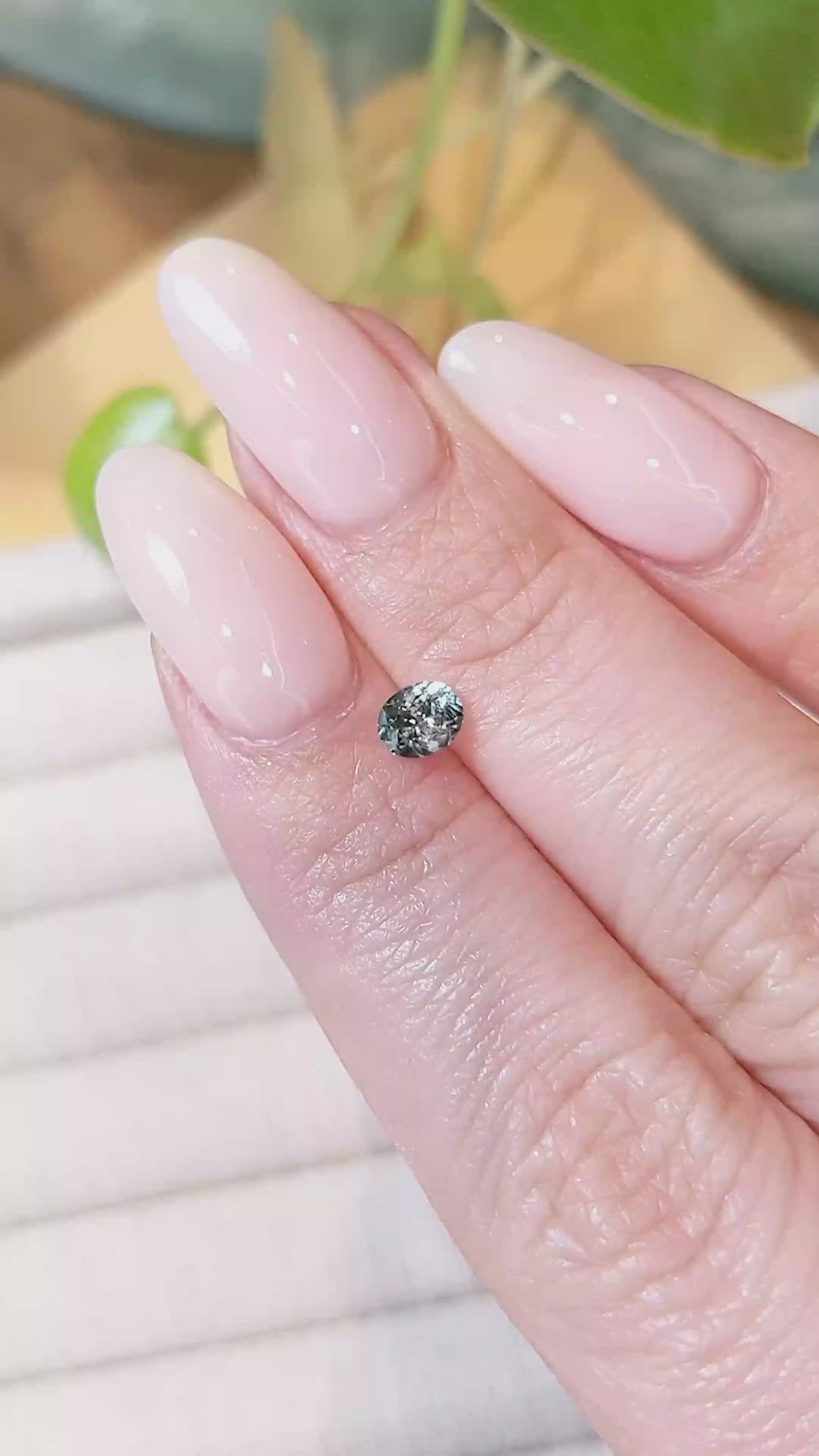 0.46 Ct. Bluish Green Sapphire from Montana Size Video