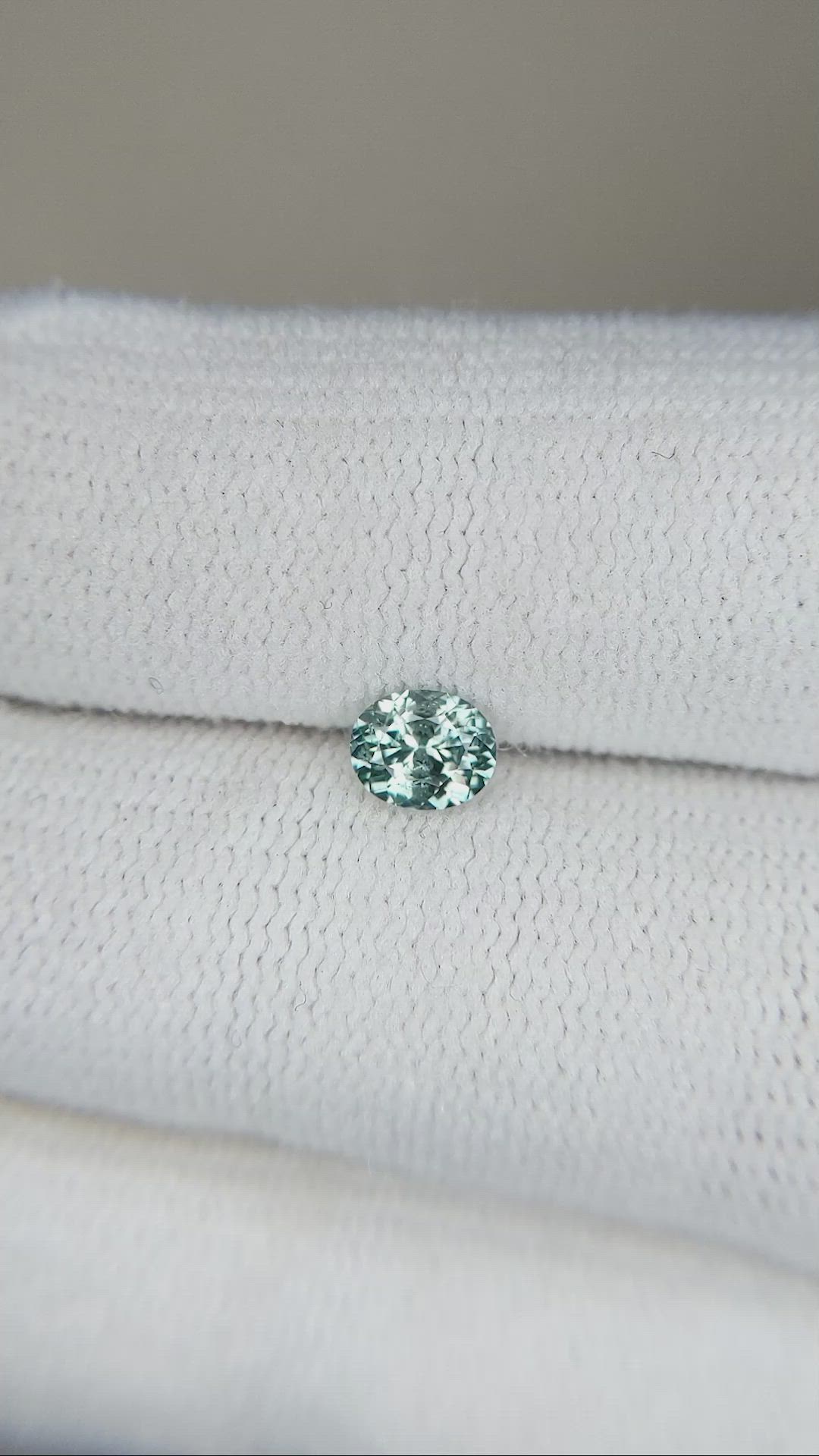 0.46 Ct. Bluish Green Sapphire from Montana Size Video