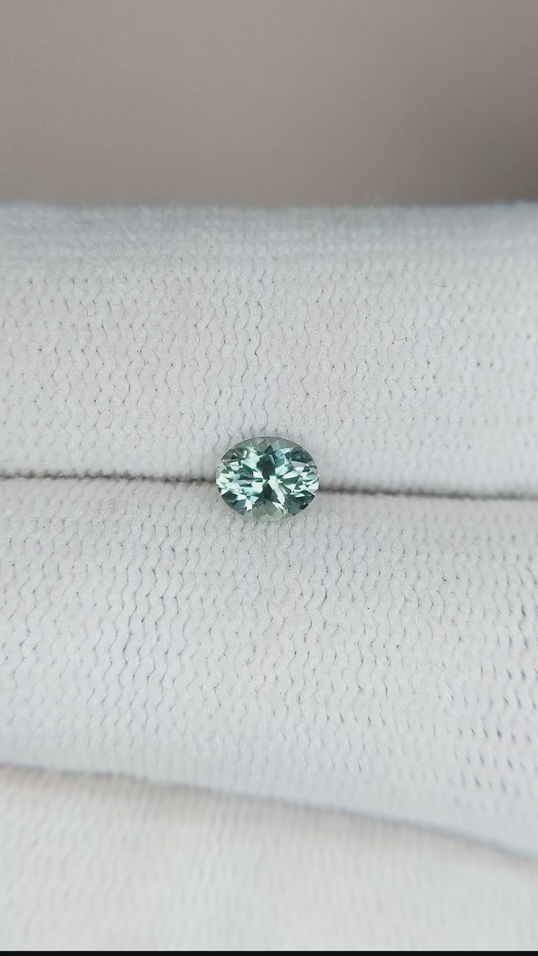 0.46 Ct. Bluish Green Sapphire from Montana Size Video