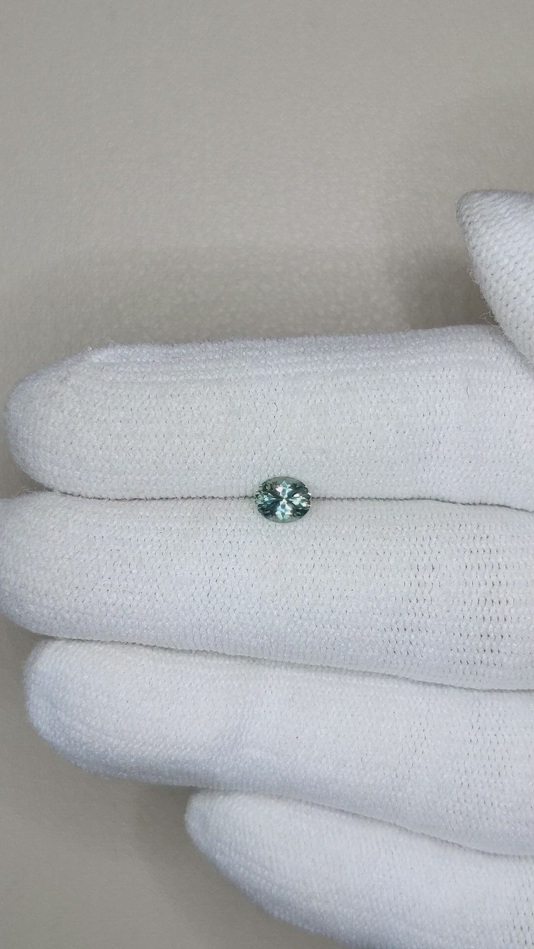 0.46 Ct. Bluish Green Sapphire from Montana Size Video