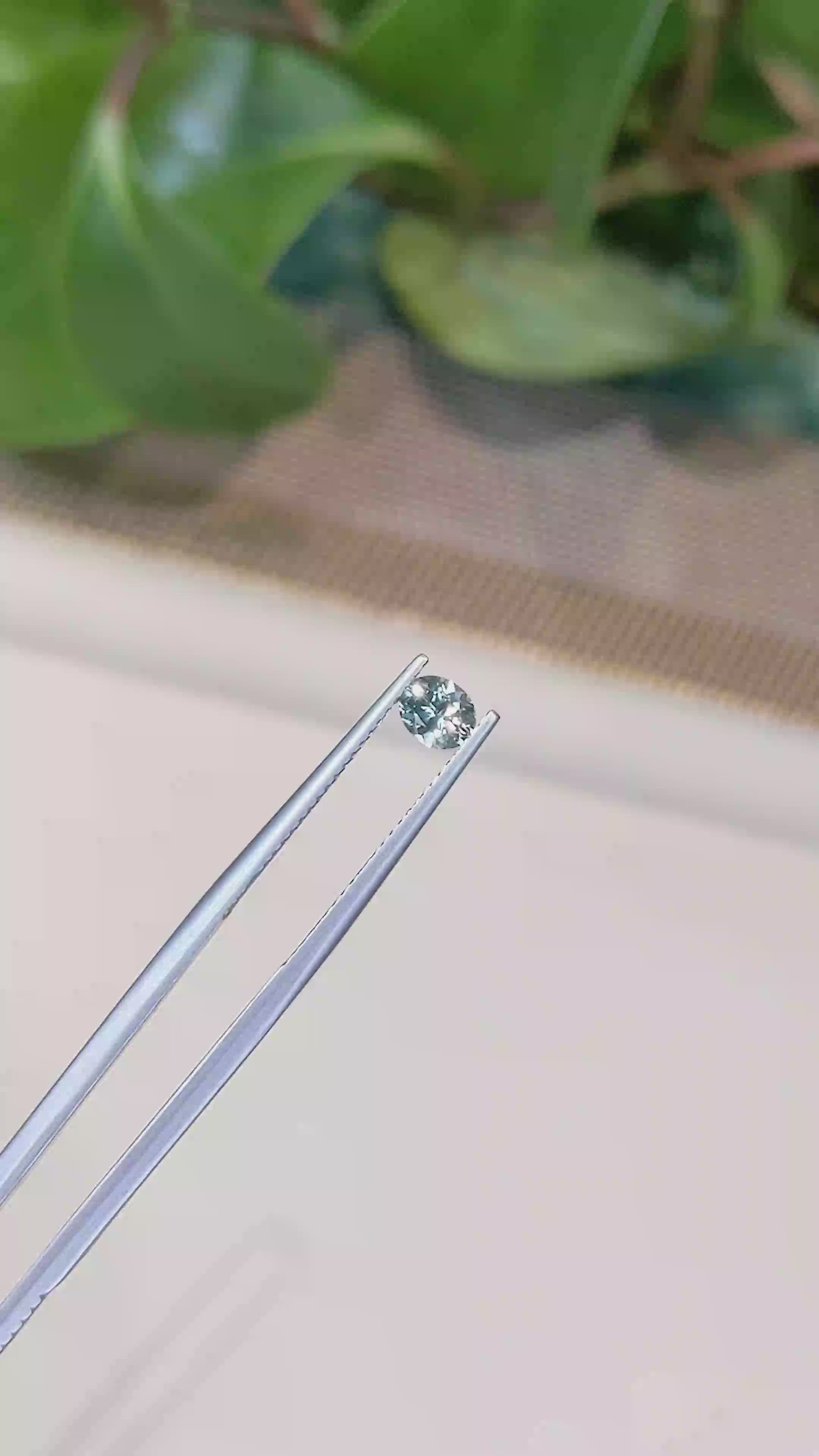 0.46 Ct. Bluish Green Sapphire from Montana Size Video
