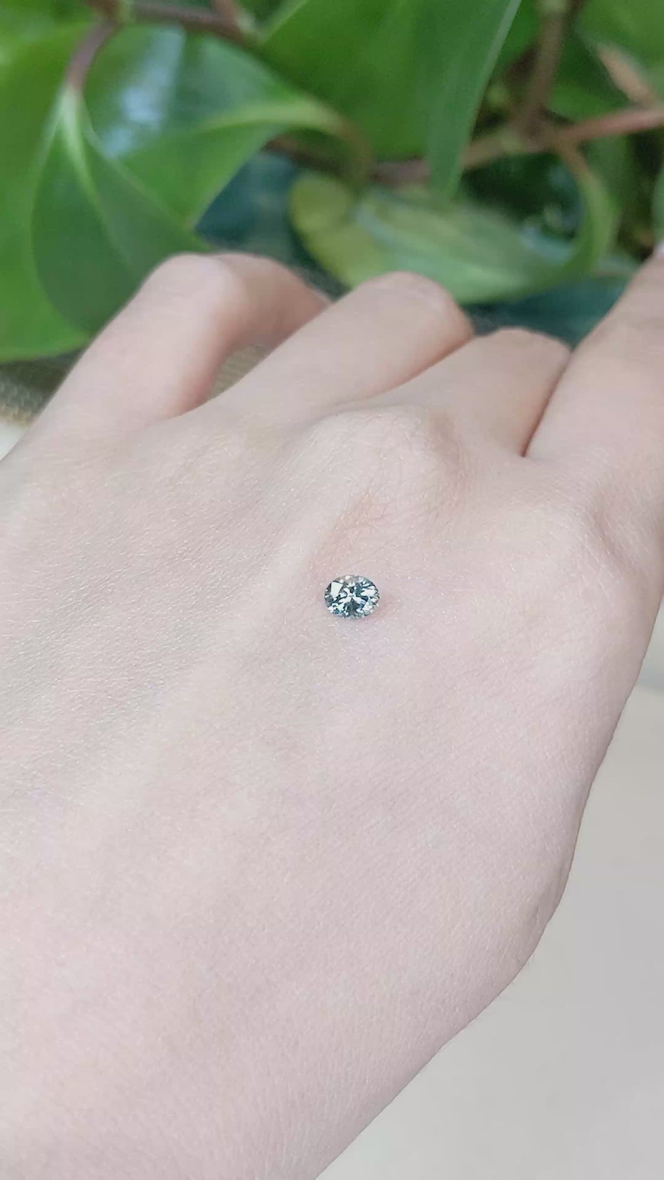 0.46 Ct. Bluish Green Sapphire from Montana Size Video