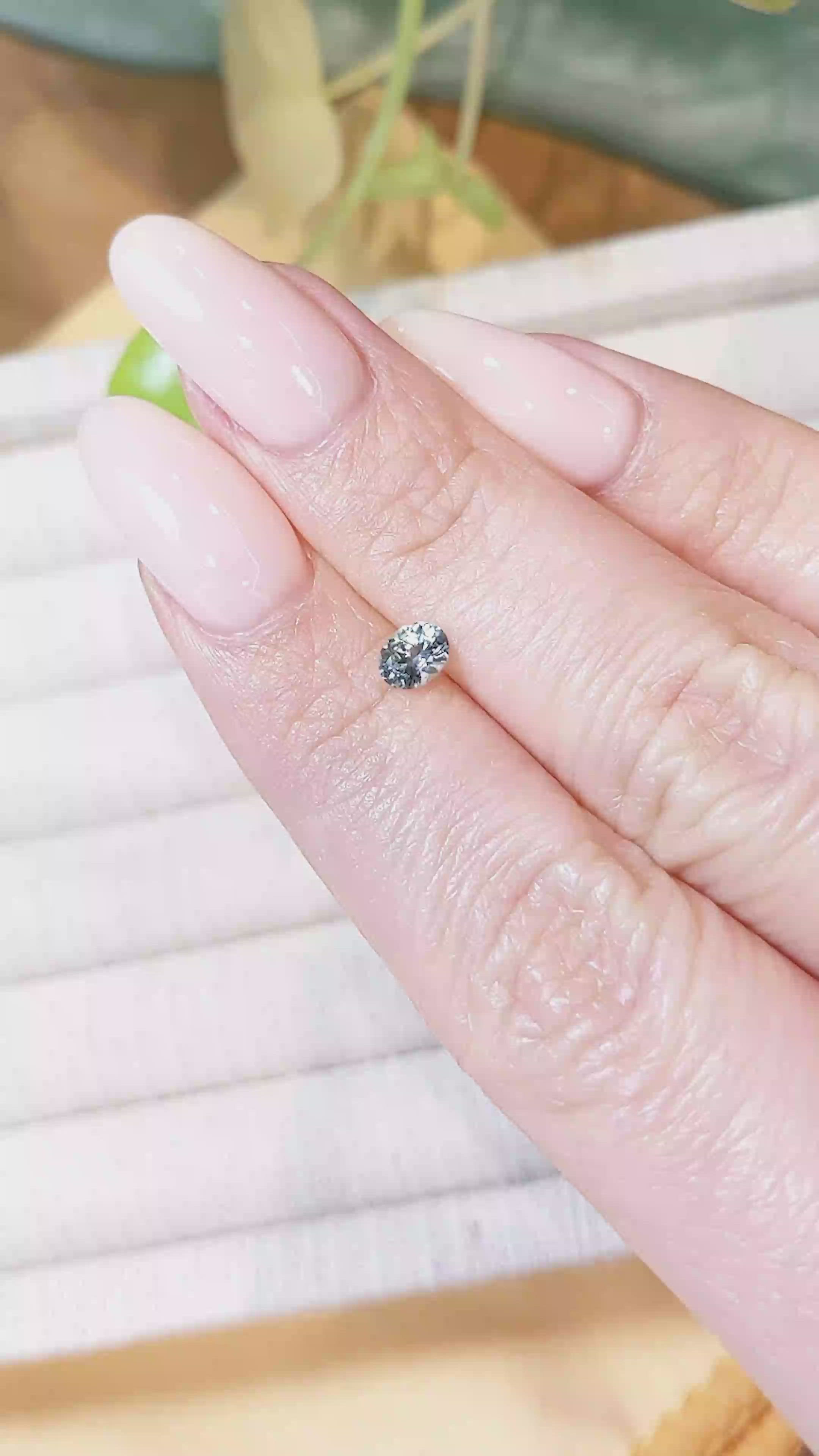 0.43 Ct. Greenish Blue Sapphire from Montana Size Video