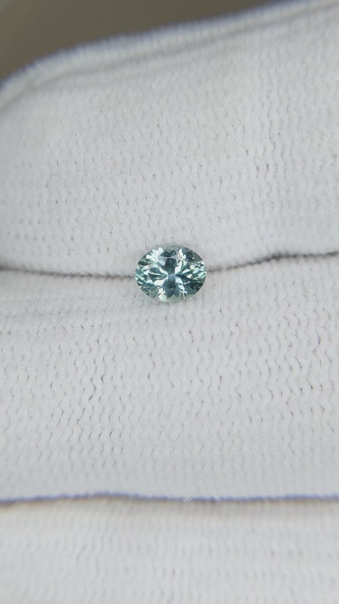 0.43 Ct. Greenish Blue Sapphire from Montana Size Video