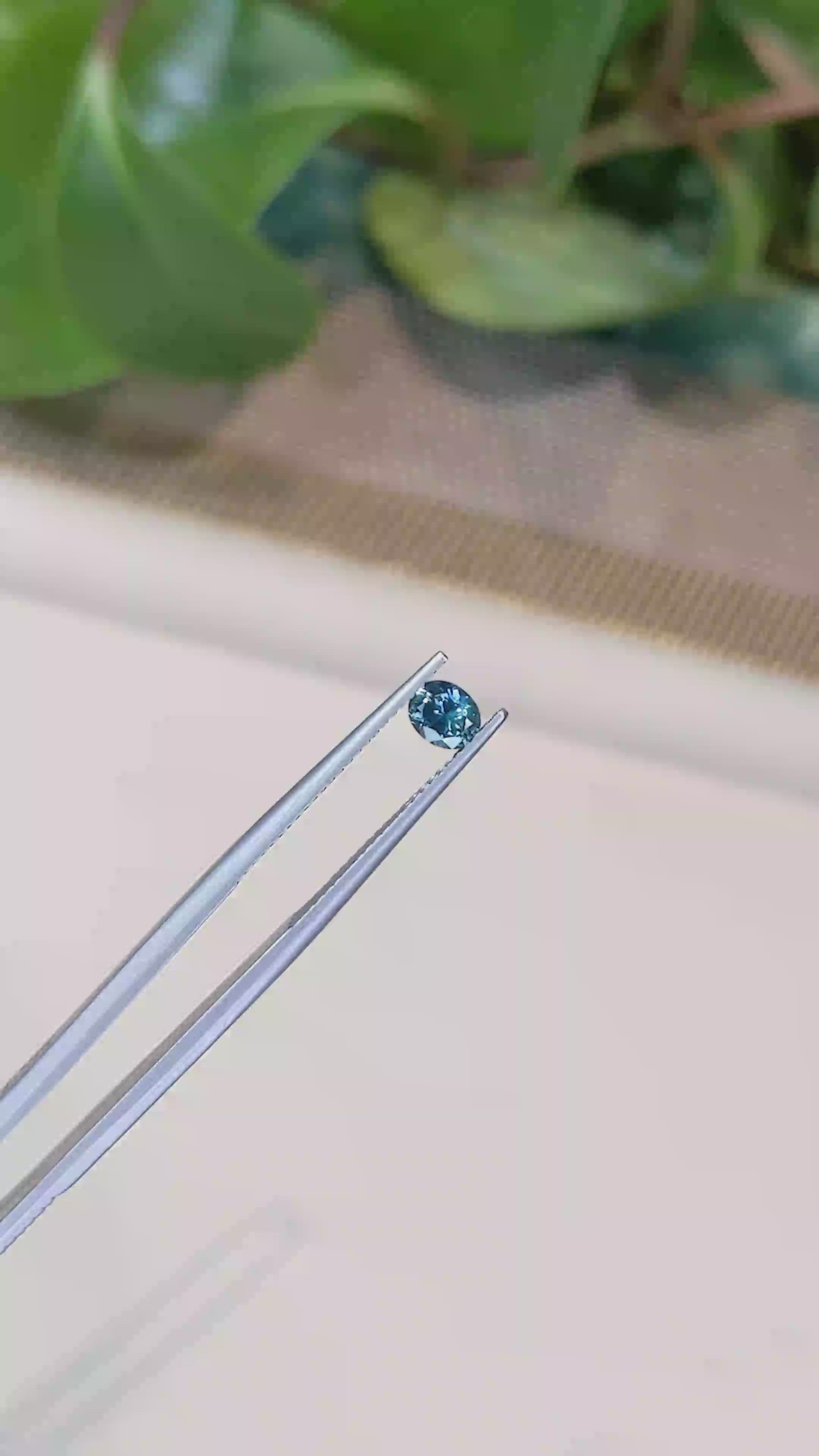 0.46 Ct. Greenish Blue Sapphire from Montana Size Video