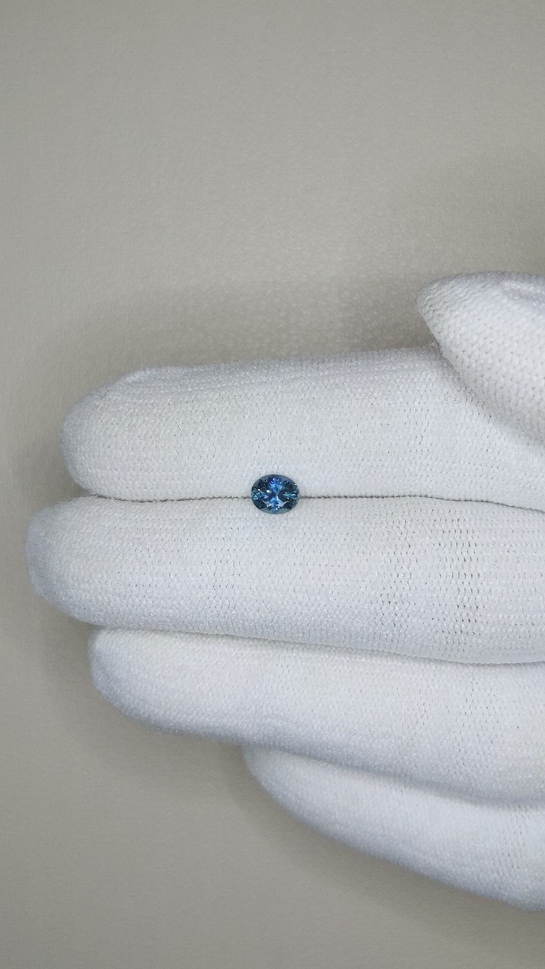 0.46 Ct. Greenish Blue Sapphire from Montana Size Video