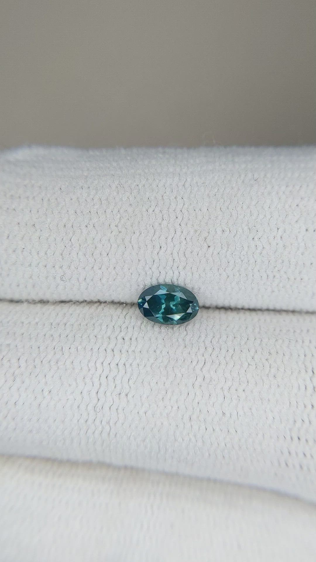 0.43 Ct. Bluish Green Sapphire from Montana Size Video