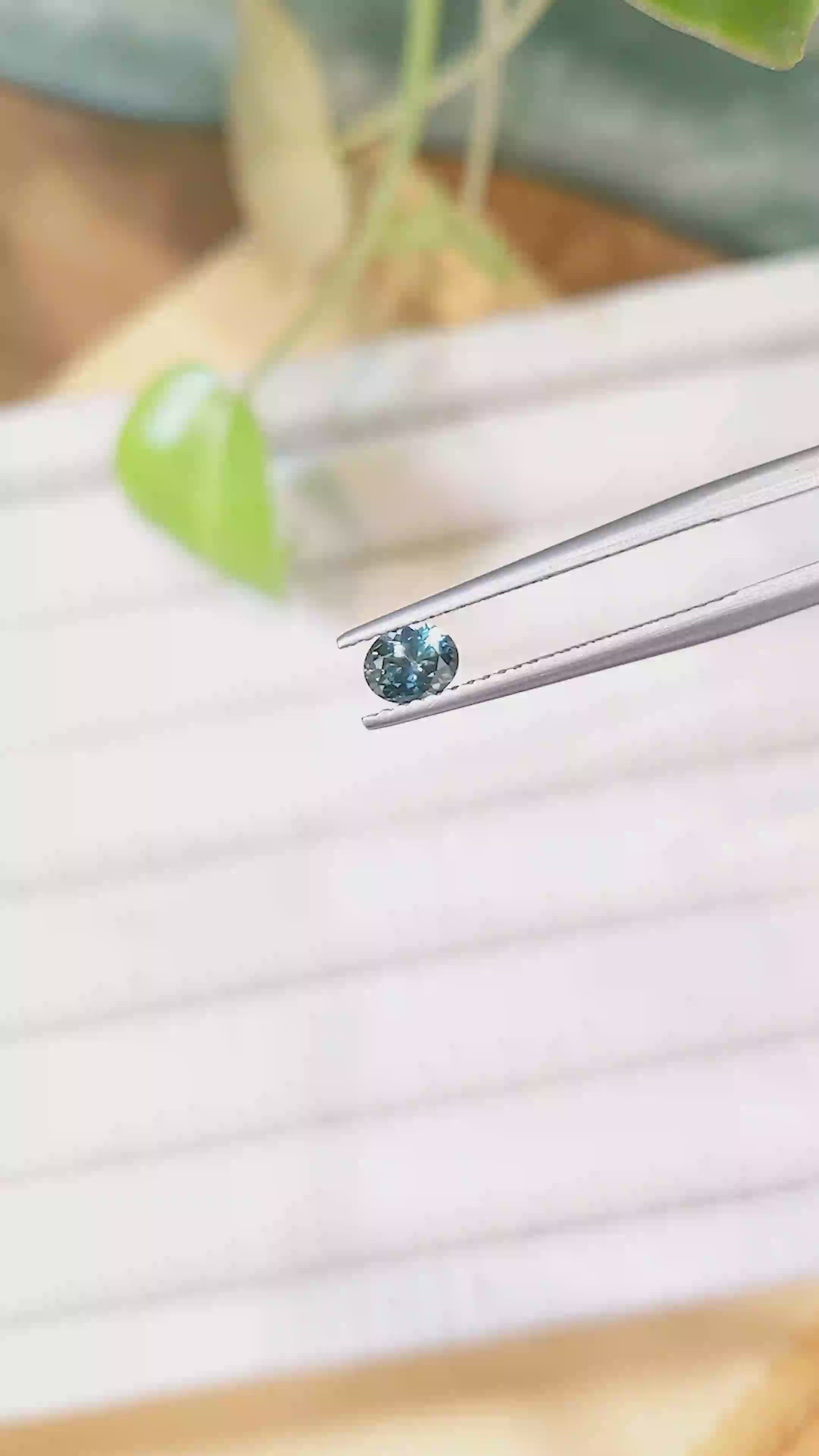 0.46 Ct. Greenish Blue Sapphire from Montana Size Video