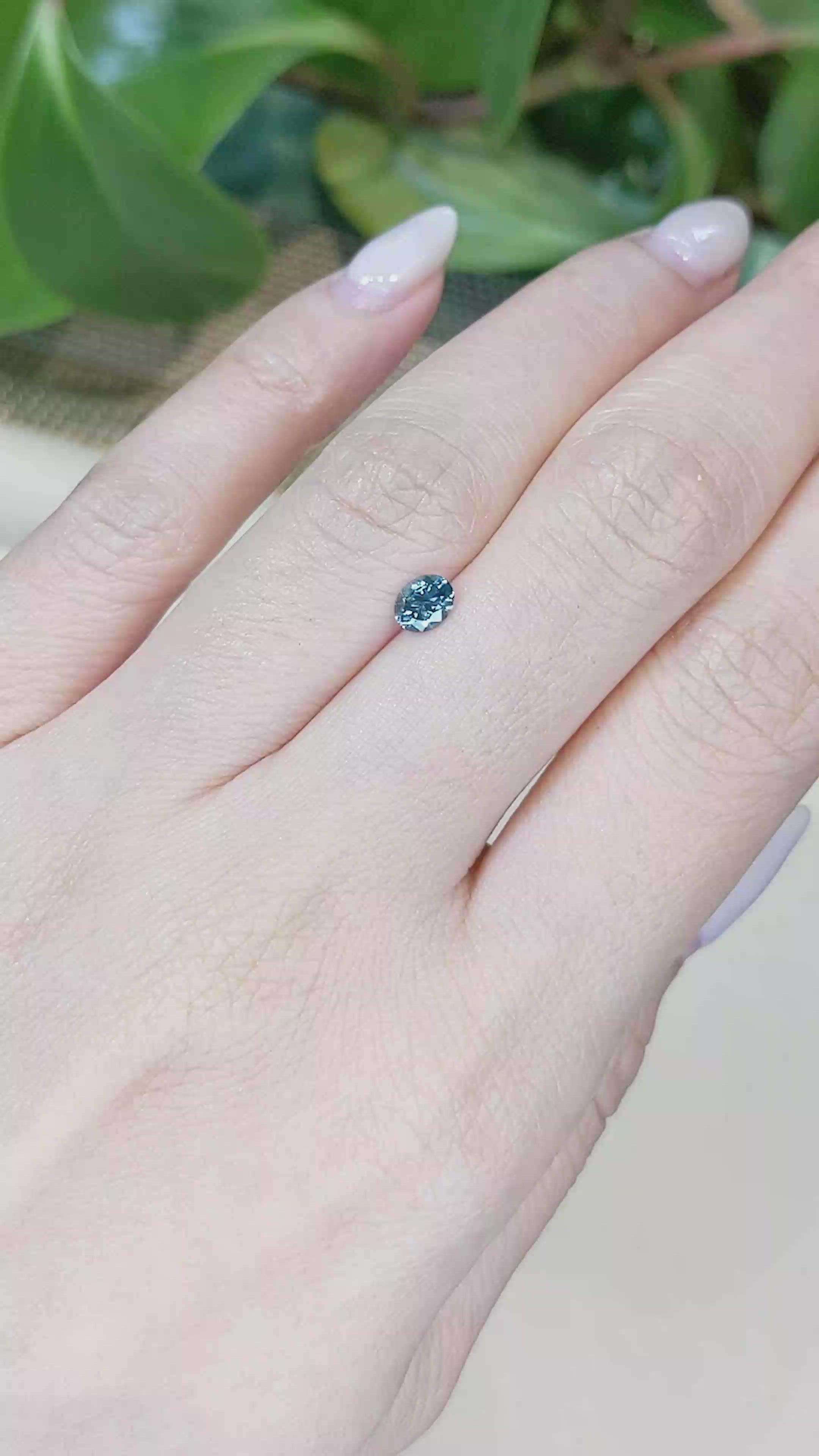 0.46 Ct. Bluish Green Sapphire from Montana Size Video