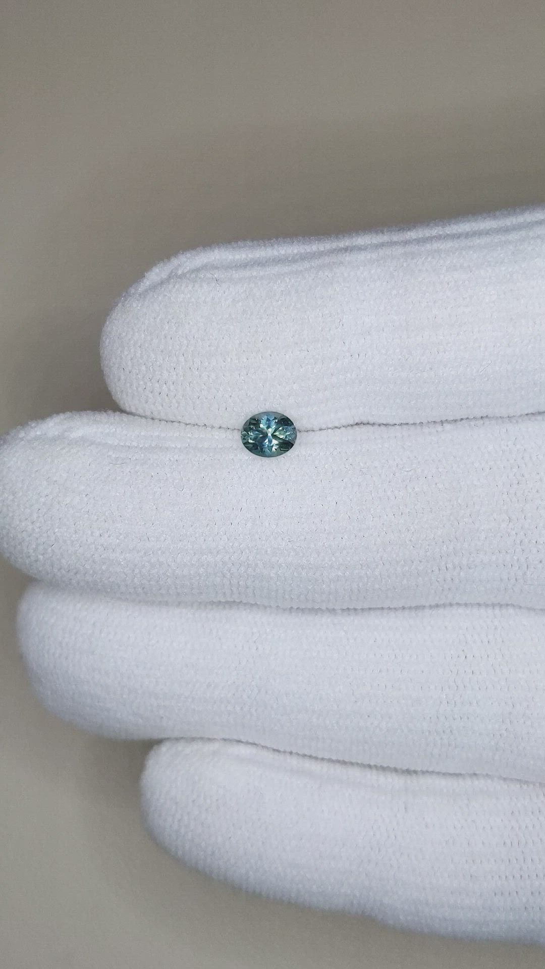 0.46 Ct. Bluish Green Sapphire from Montana Size Video