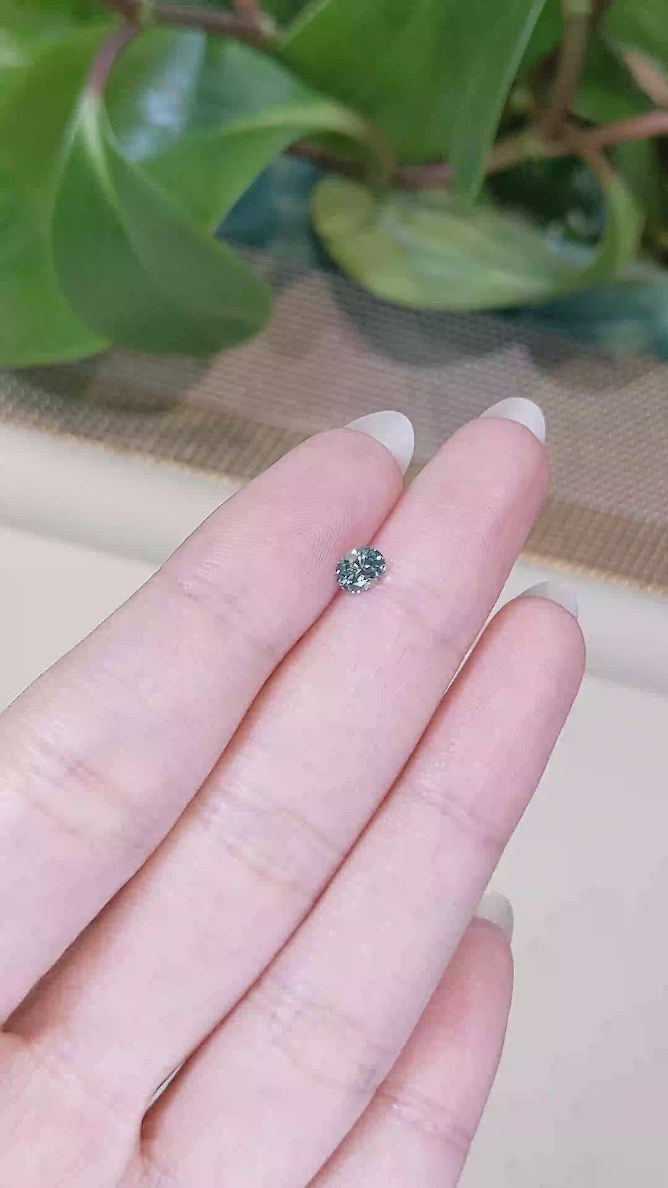 0.47 Ct. Bluish Green Sapphire from Montana Size Video
