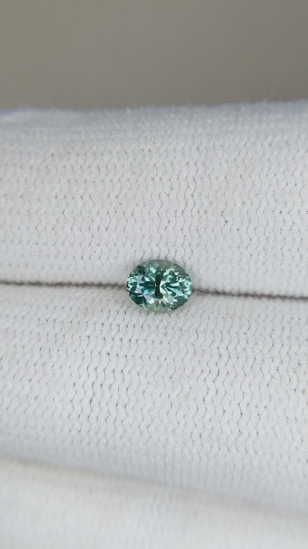 0.47 Ct. Bluish Green Sapphire from Montana Size Video