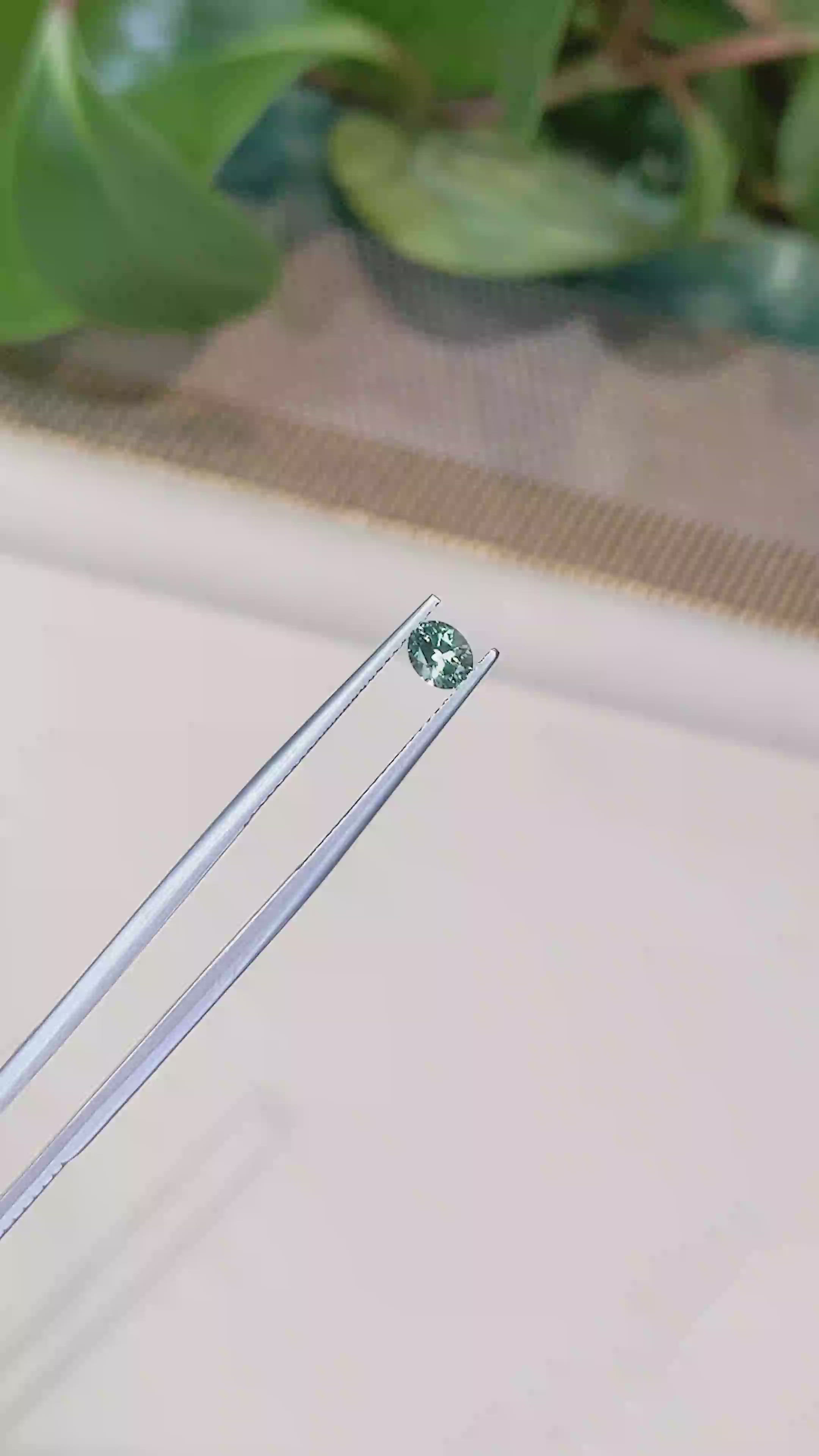 0.47 Ct. Bluish Green Sapphire from Montana Size Video
