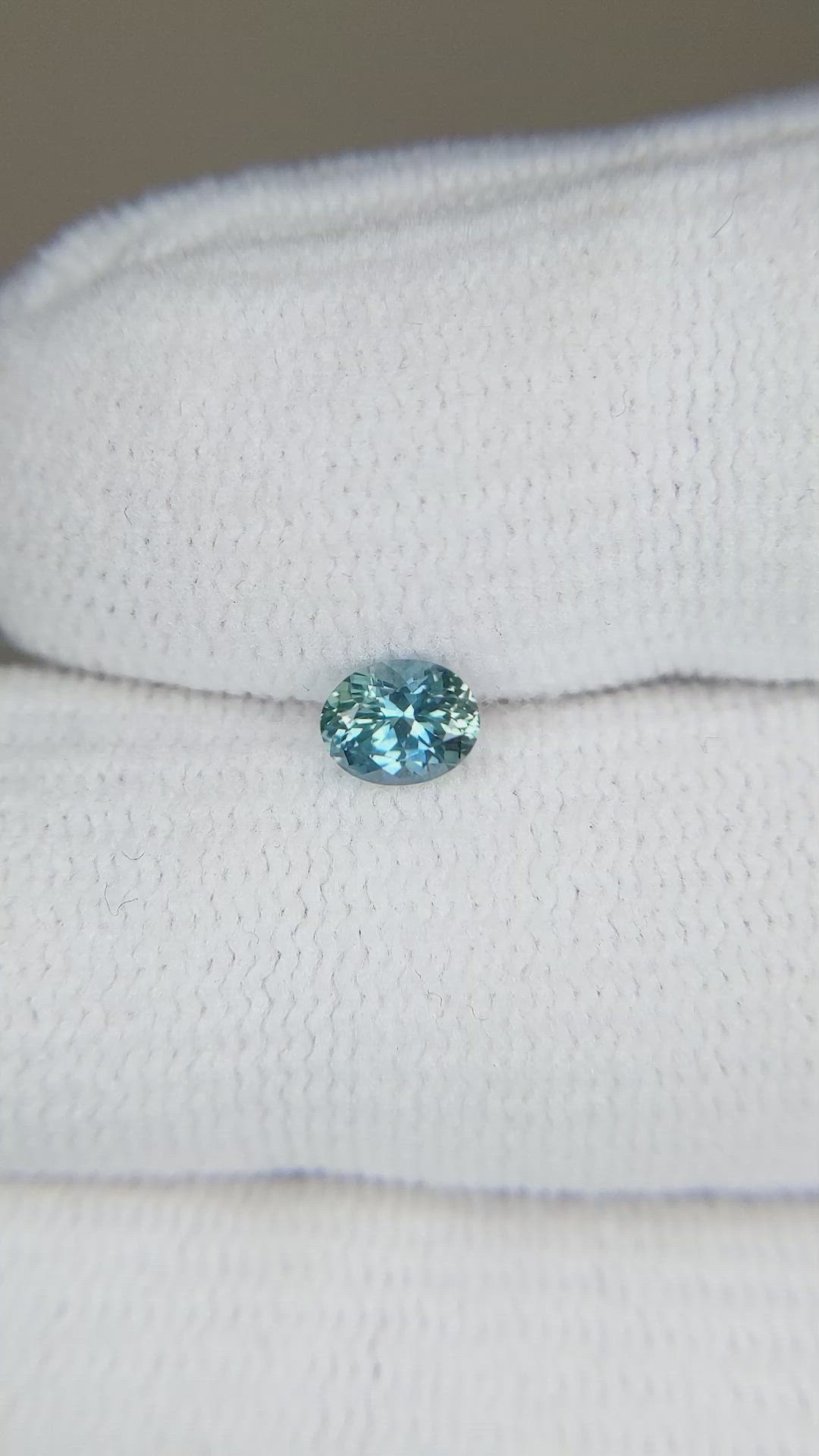 0.47 Ct. Greenish Blue Sapphire from Montana Size Video