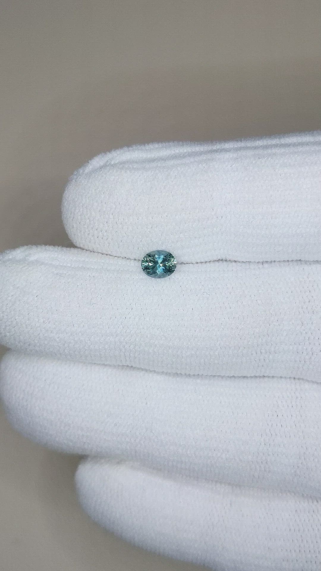 0.47 Ct. Greenish Blue Sapphire from Montana Size Video
