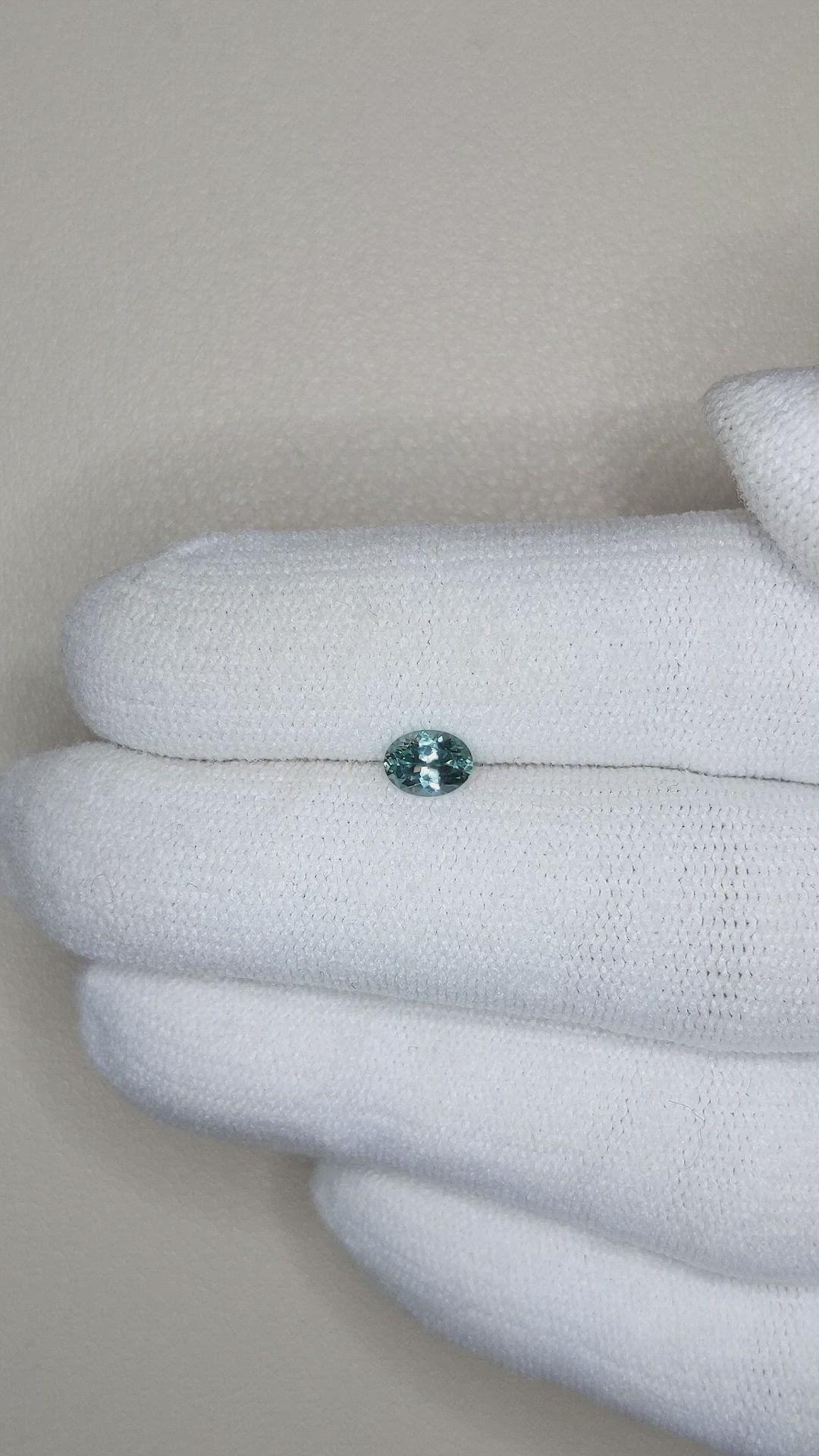 0.47 Ct. Bluish Green Sapphire from Montana Size Video