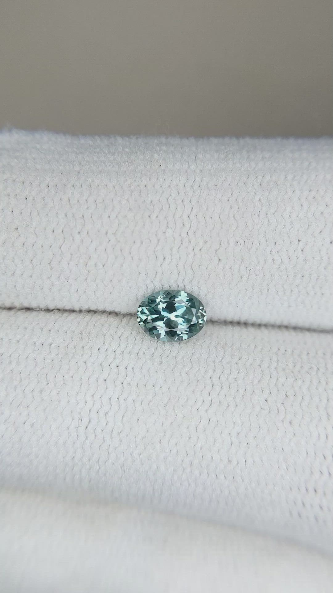 0.47 Ct. Bluish Green Sapphire from Montana Size Video