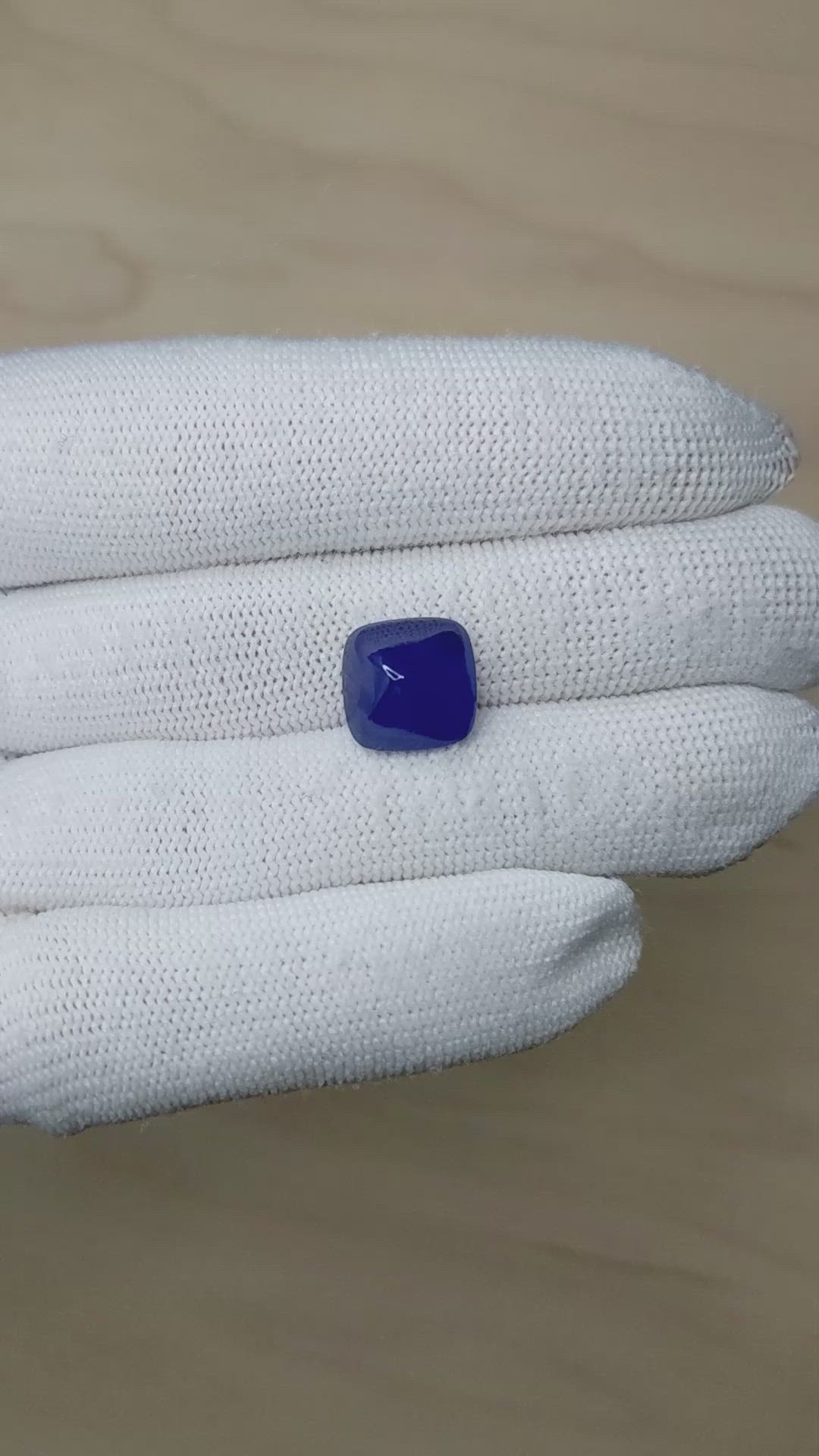 9.21 Ct. Blue Cabochon Sapphire from Ceylon (Sri Lanka) Size Video