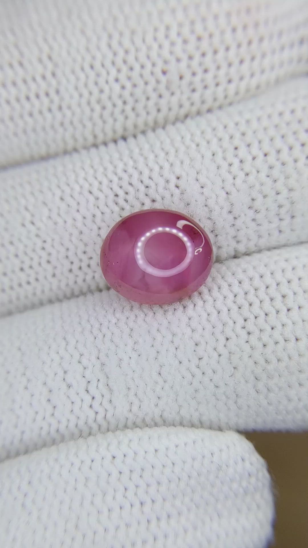 5.64 Ct. Pink Star Sapphire from Ceylon (Sri Lanka) Size Video