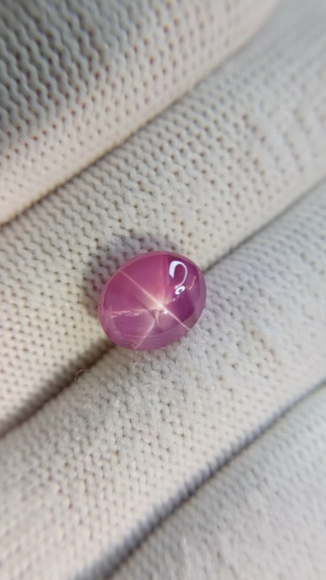 5.64 Ct. Pink Star Sapphire from Ceylon (Sri Lanka) Size Video