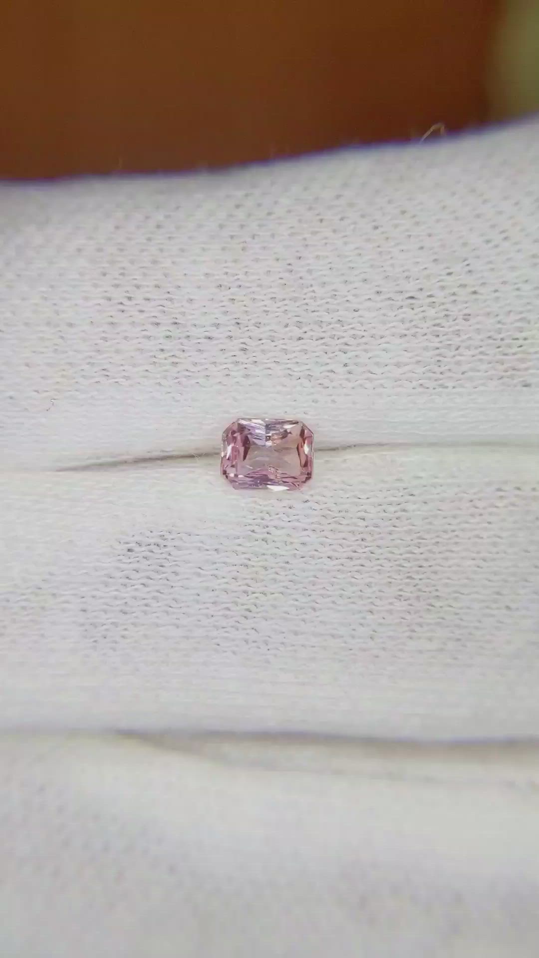 0.45 Ct. Pink Sapphire from Ceylon (Sri Lanka) Size Video