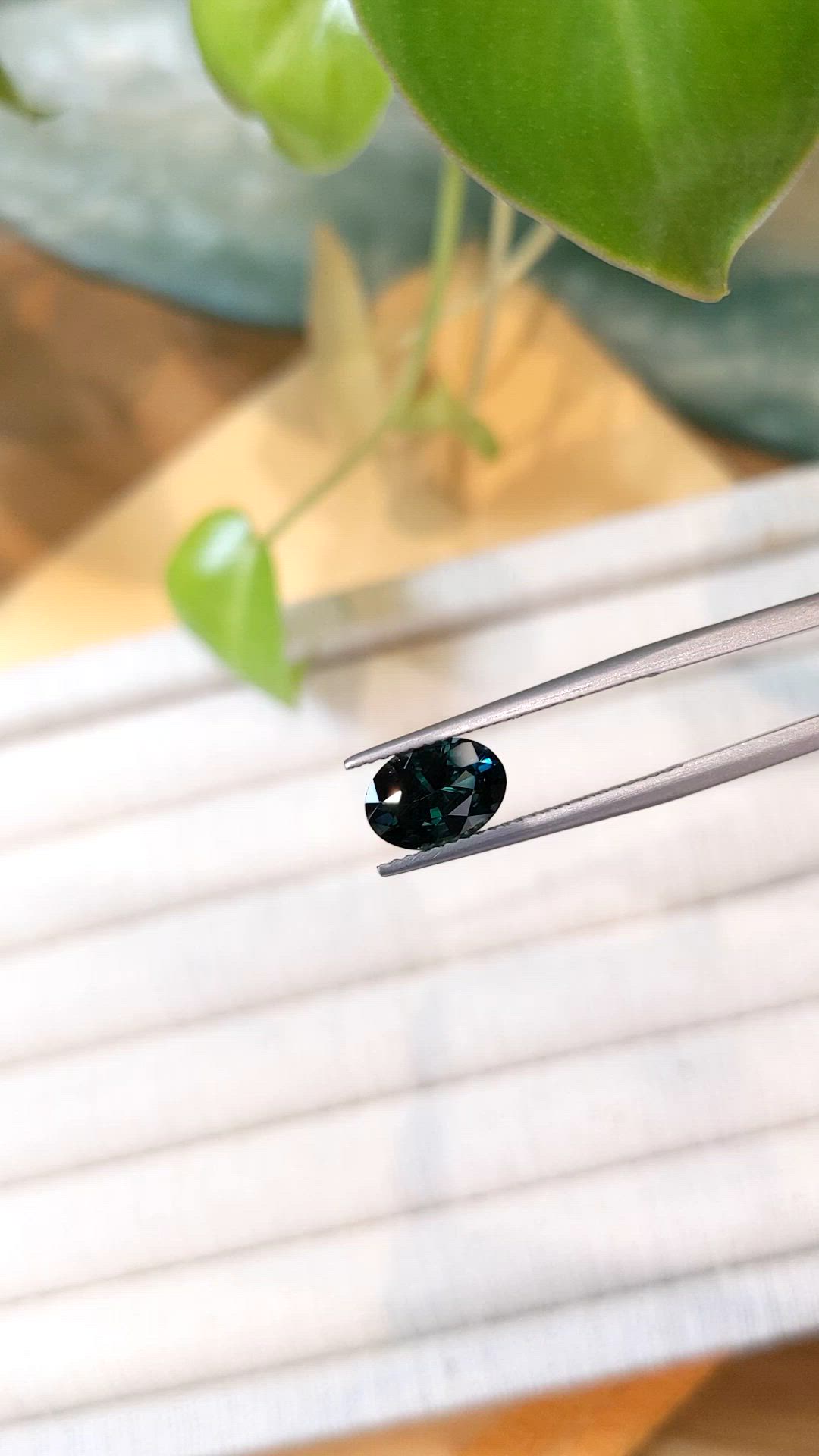 2.27 Ct. Bluish Green Sapphire from Madagascar Size Video