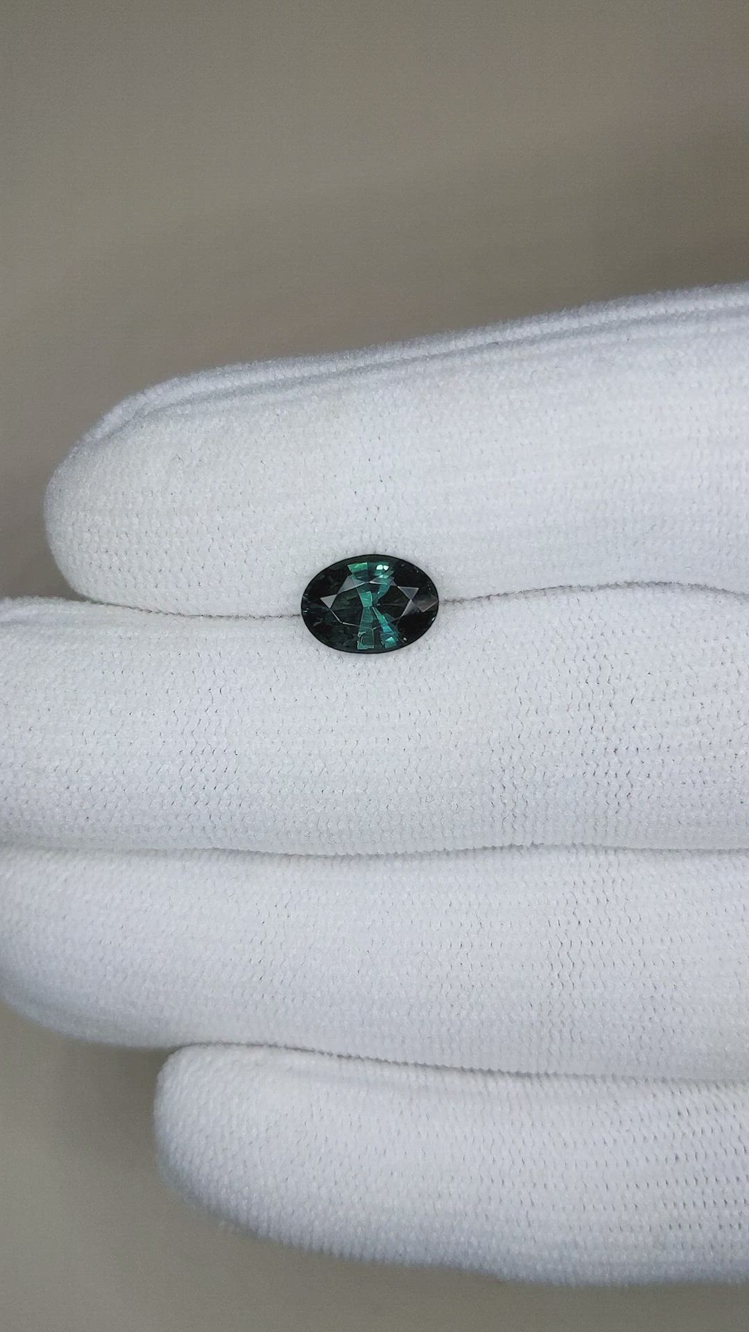 2.27 Ct. Bluish Green Sapphire from Madagascar Size Video