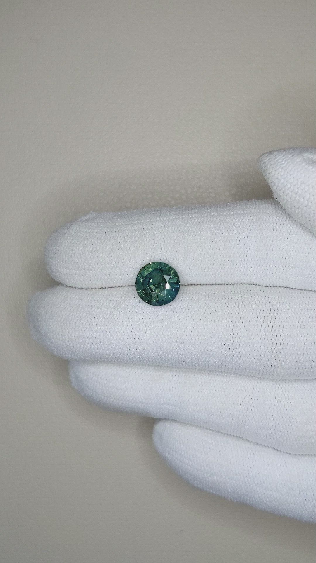 2.65 Ct. Bluish Green Sapphire from Madagascar Size Video