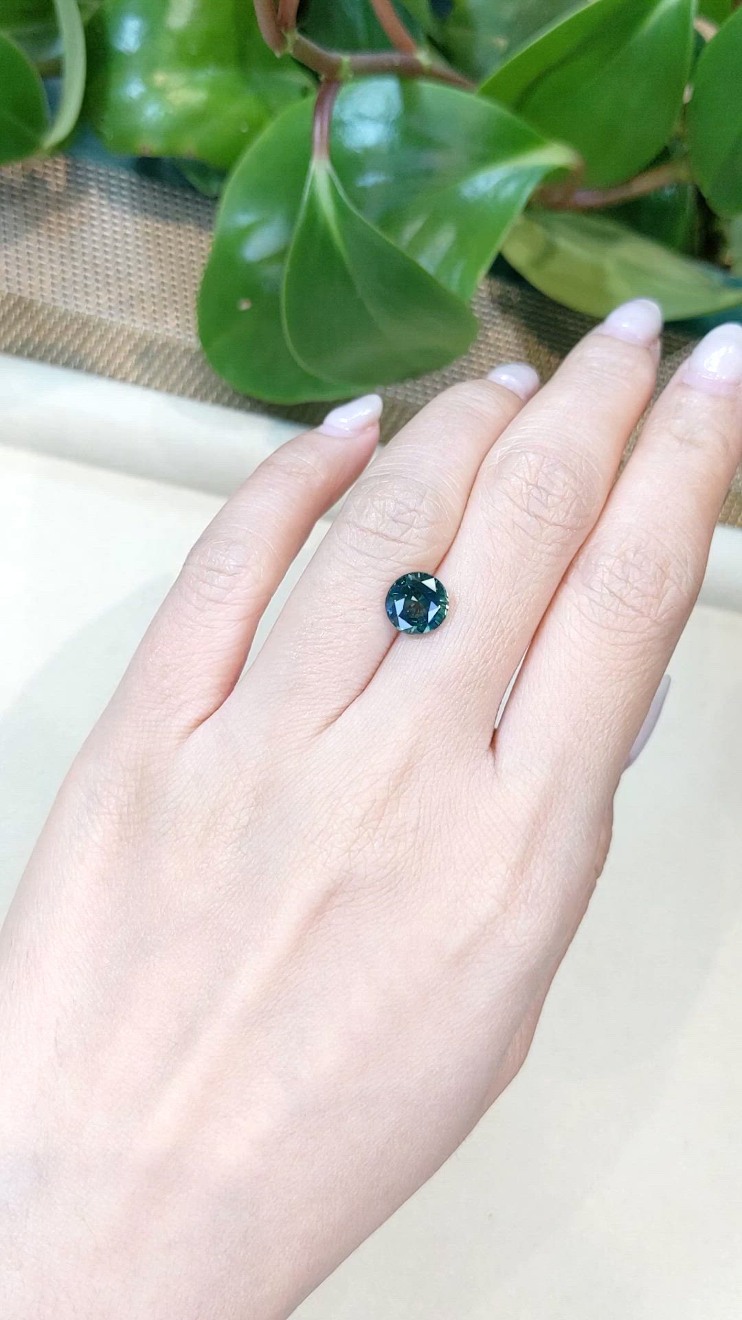 2.65 Ct. Bluish Green Sapphire from Madagascar Size Video