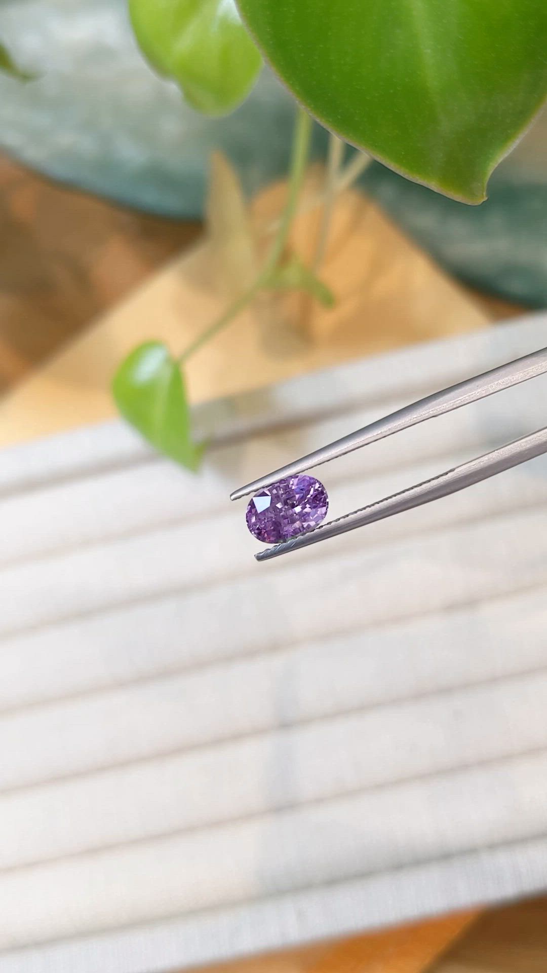 1.67 Ct. Pinkish Purple Sapphire from Madagascar Size Video