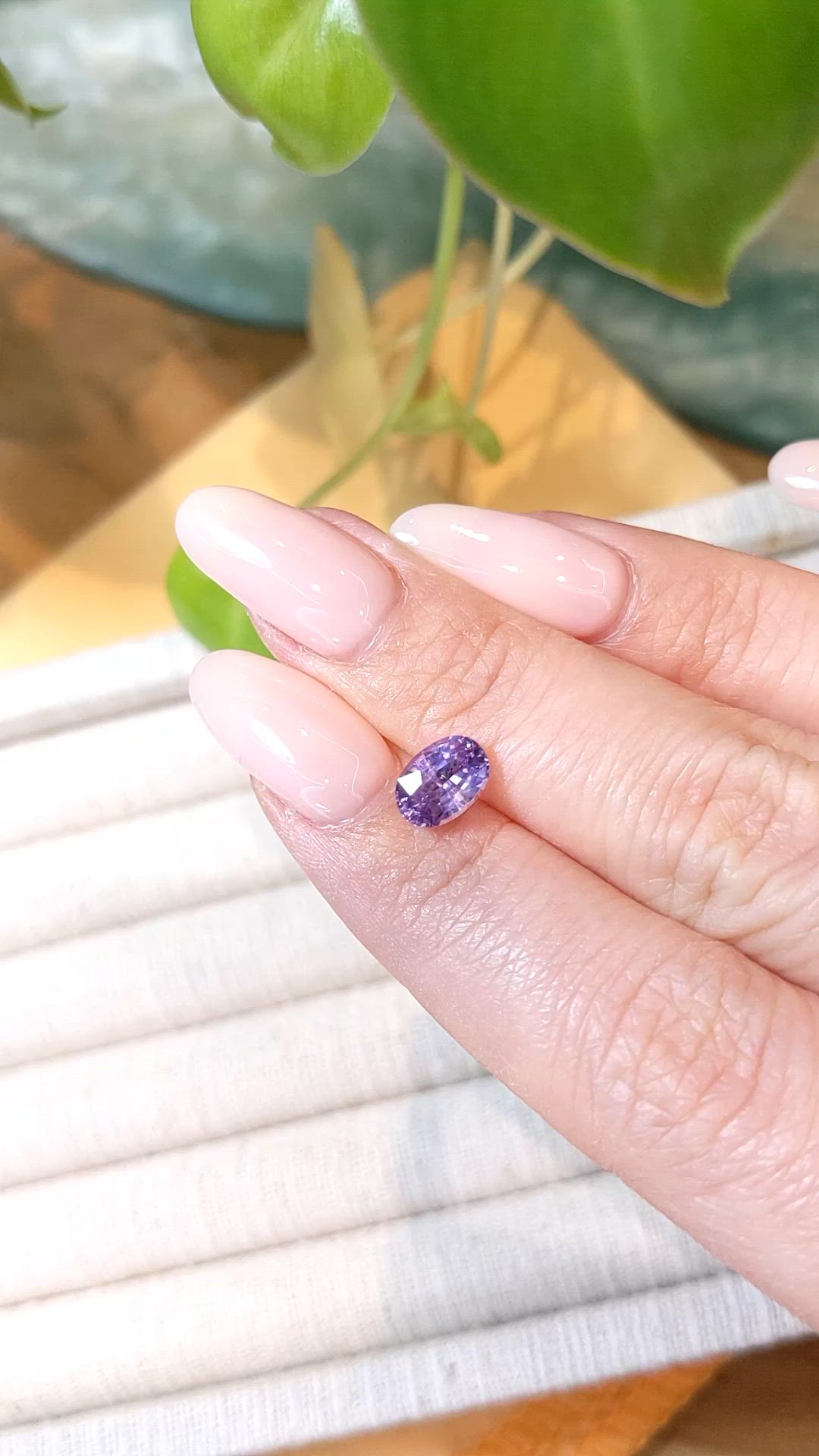 1.67 Ct. Pinkish Purple Sapphire from Madagascar Size Video