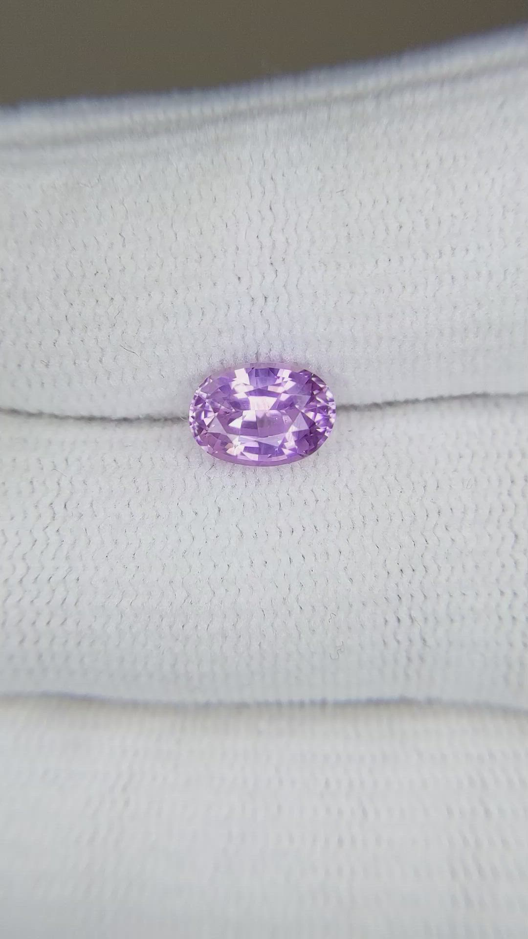 1.67 Ct. Pinkish Purple Sapphire from Madagascar Size Video