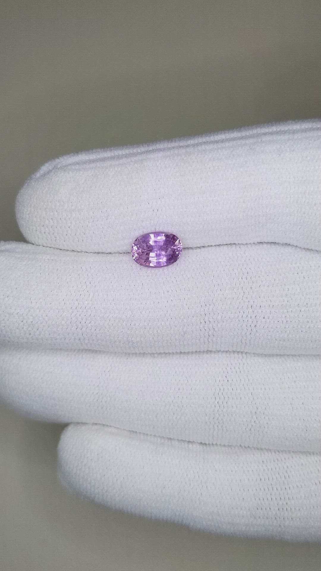 1.67 Ct. Pinkish Purple Sapphire from Madagascar Size Video