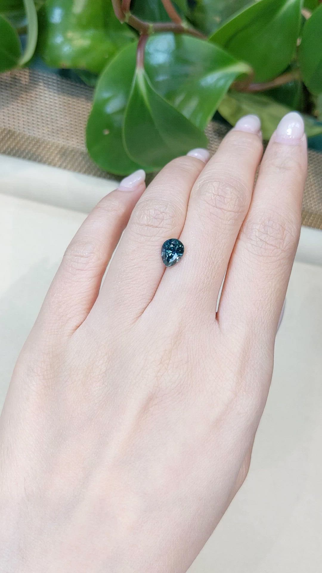 1.90 Ct. Greenish Blue Sapphire from Madagascar Size Video